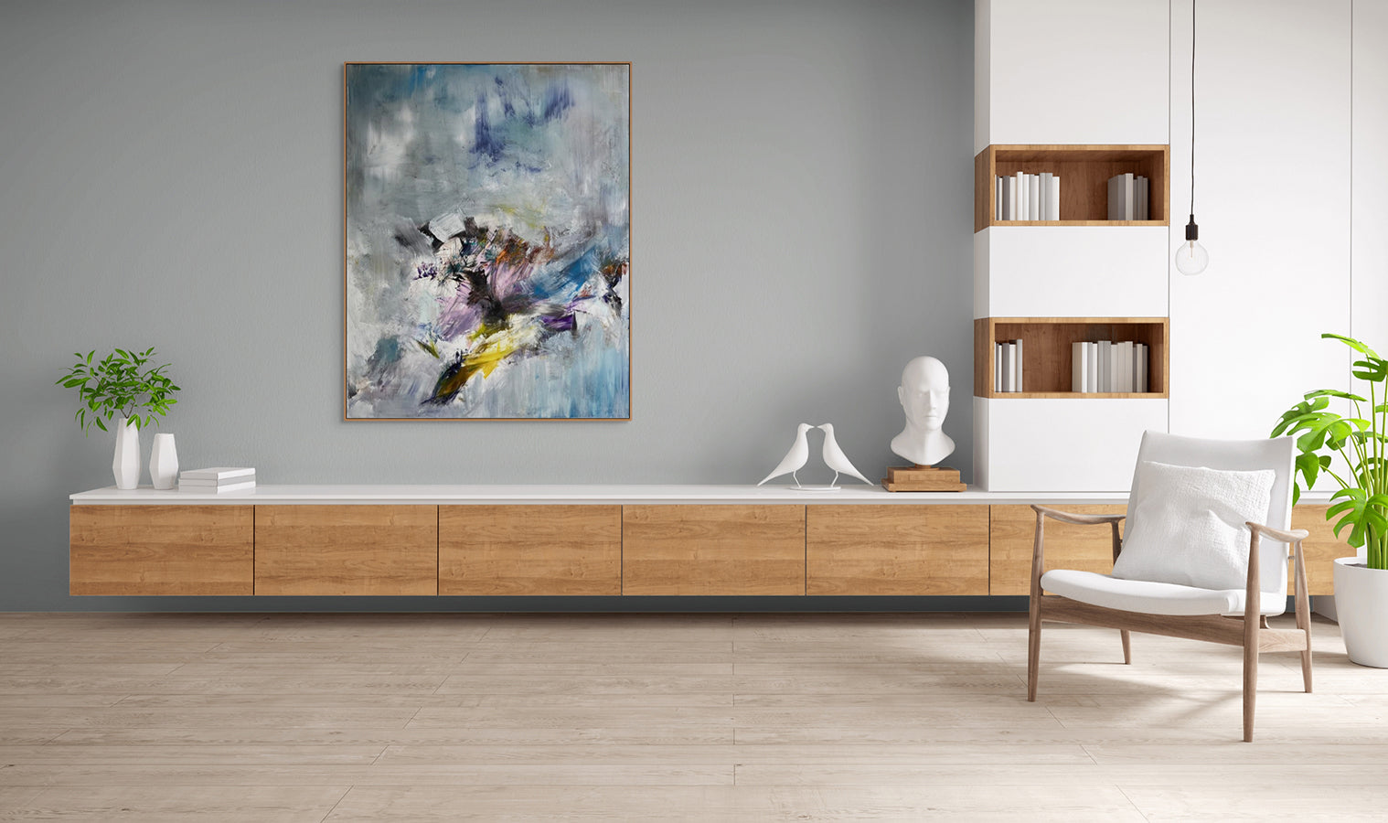 Artwork by Tommaso Fattovich, There’s A Cat In The Sky, Made of Oil, acrylic and pencil on canvas 