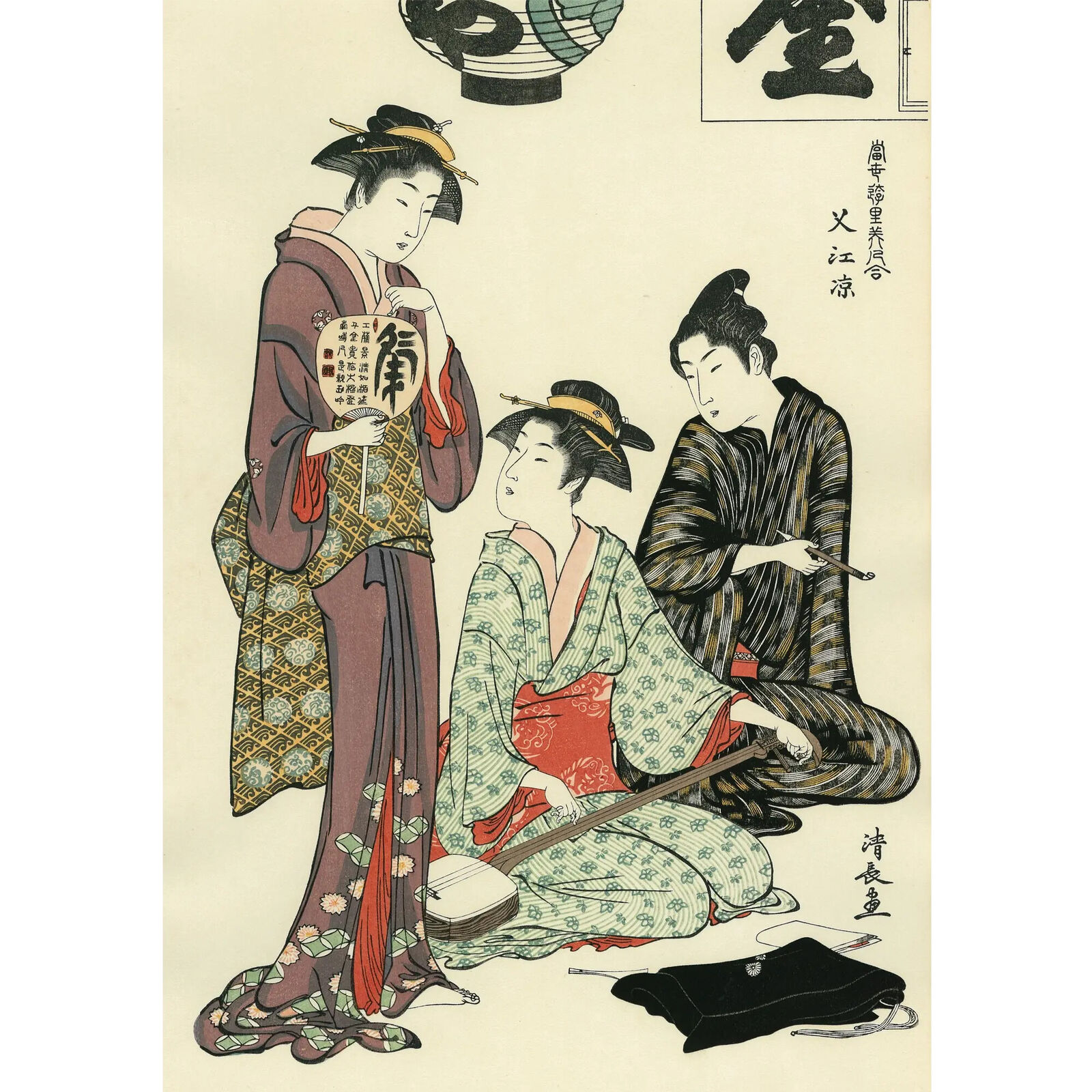 Enjoying the Cool Air at Nakasu by Torii Kiyonaga, 1782