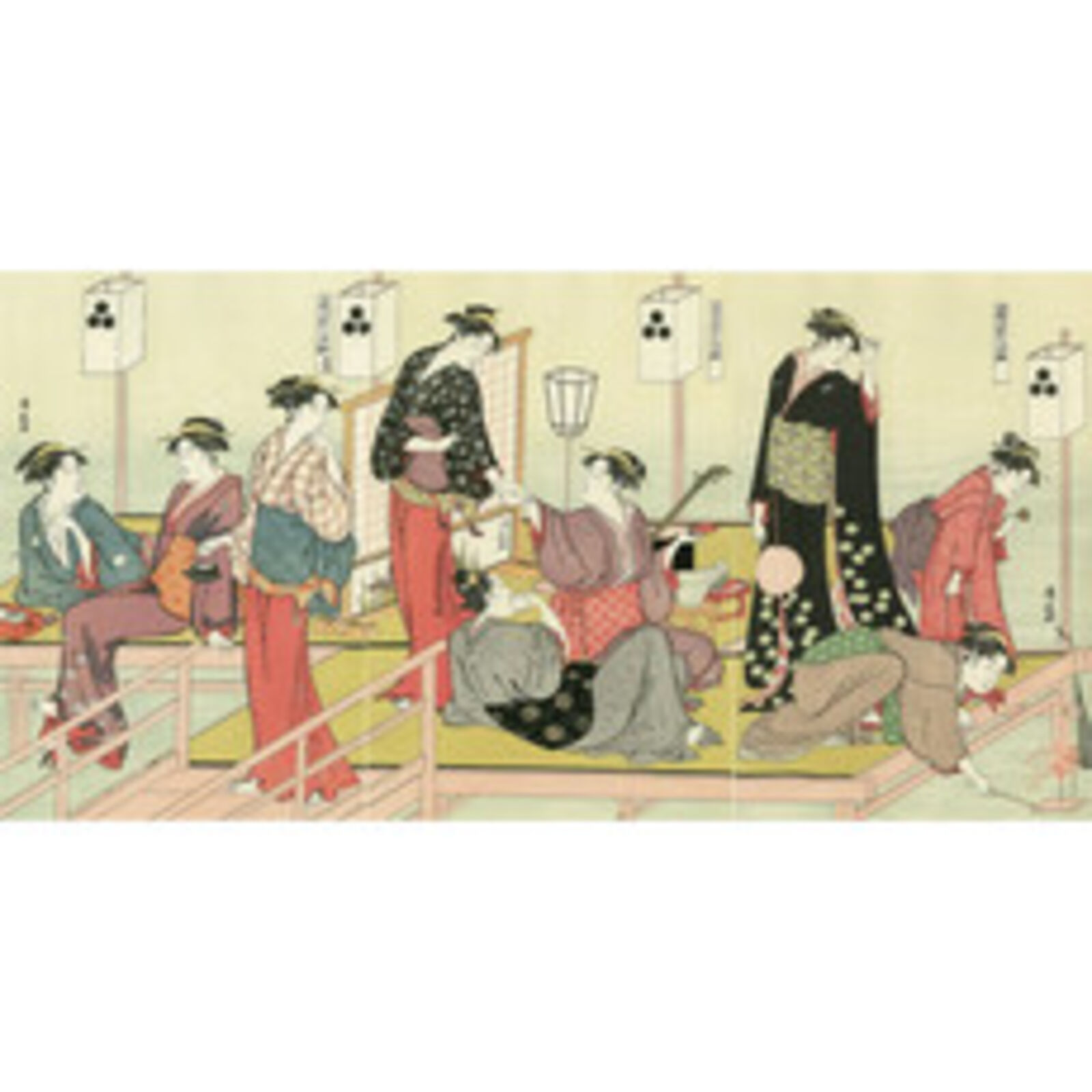 Summer Evening Cooling by the Kamo River at Shijo by Torii Kiyonaga, 1782