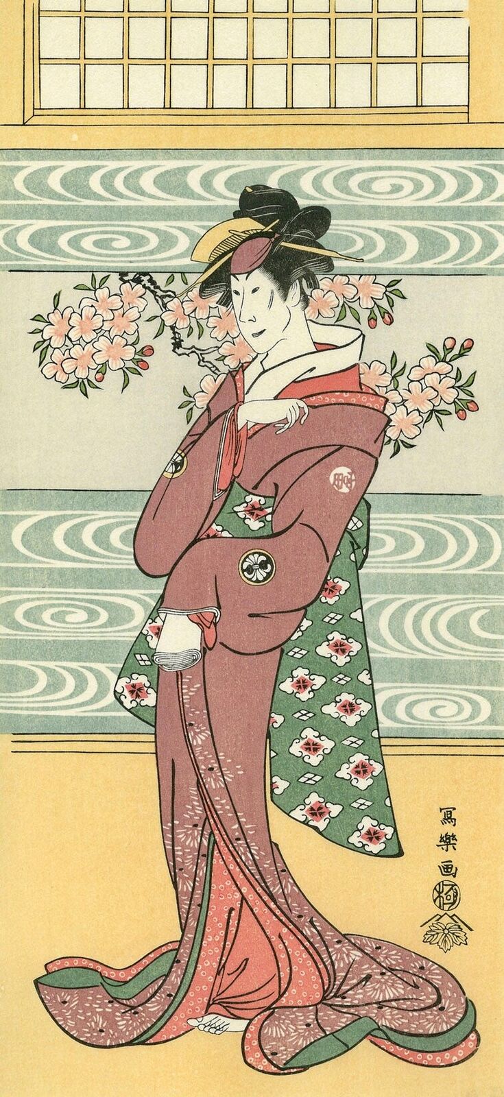 The Actor Segawa Tomisaburo Ⅱ as the wearing a Geisha Costume by Toshusai Sharaku, 1794