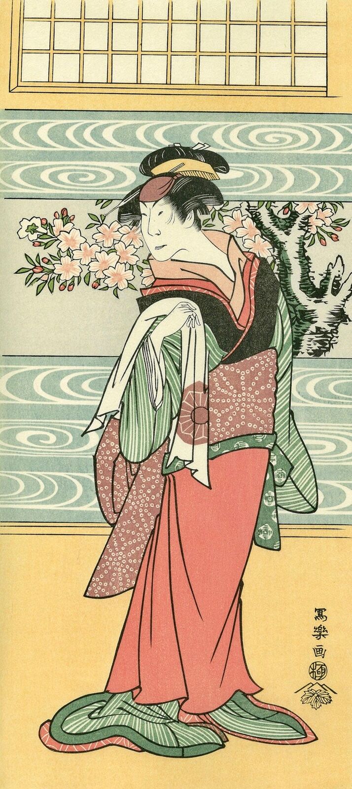 The Actor Segawa Yujiro Ⅱ as the Maid Otowa of the Matsuya by Toshusai Sharaku, 1794