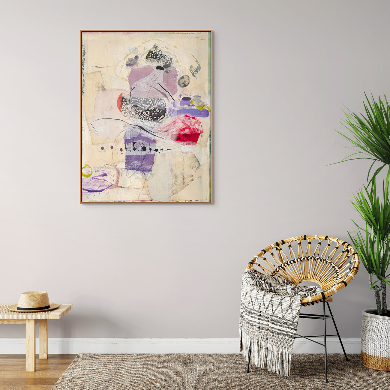 Artwork by Tracey Adams, Anything You Lose Comes Round in a Different Form, Made of Collage, Encaustic, Charcoal and Ink on panel 