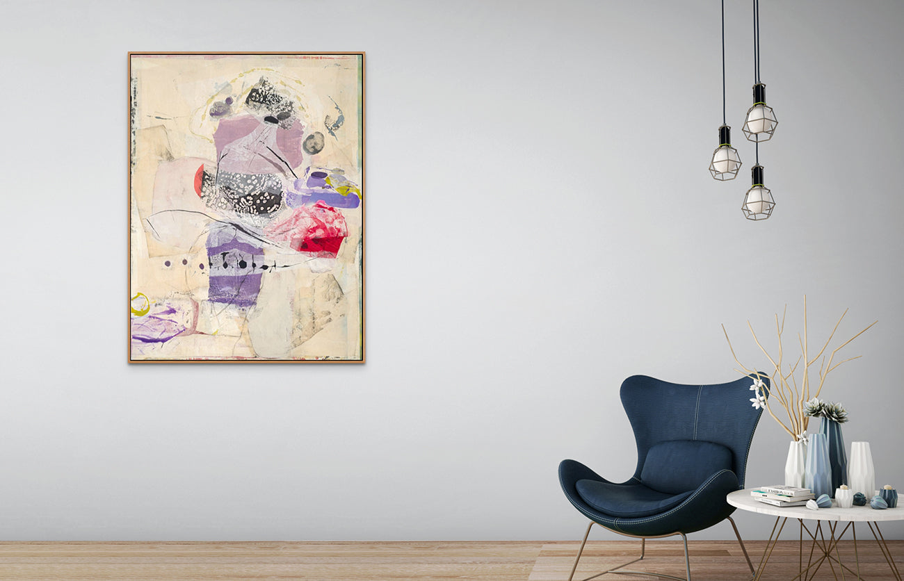 Artwork by Tracey Adams, Anything You Lose Comes Round in a Different Form, Made of Collage, Encaustic, Charcoal and Ink on panel 