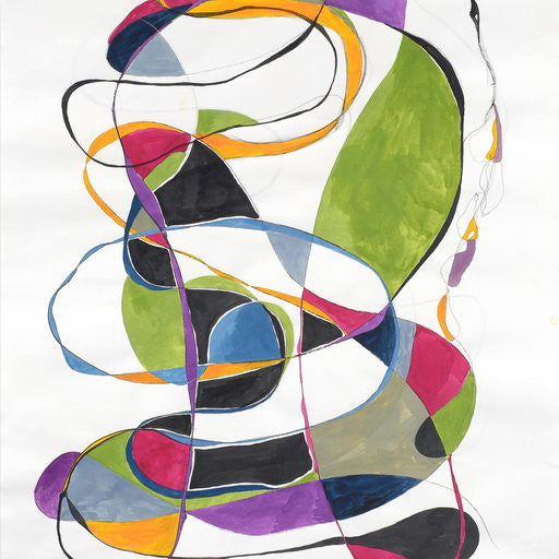 Artwork by Tracey Adams, Balancing Act 2, Made of Gouache, graphite and ink on Rives paper 