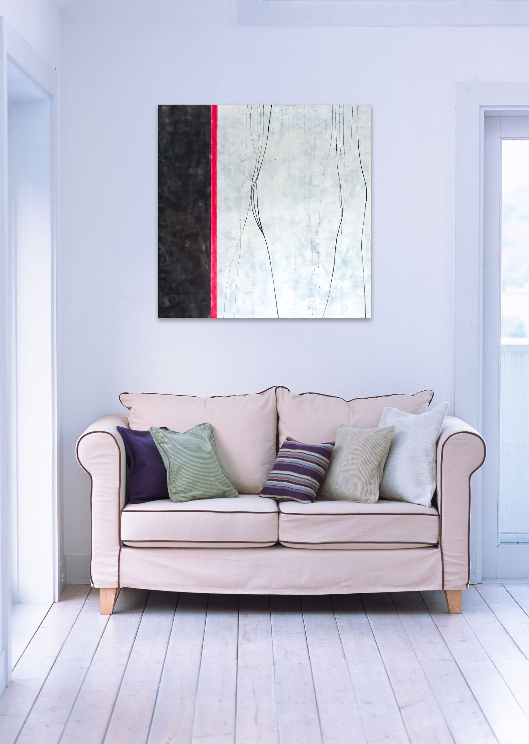 Artwork by Tracey Adams, Why I wake early, Made of Encaustic, oil and collage on panel 