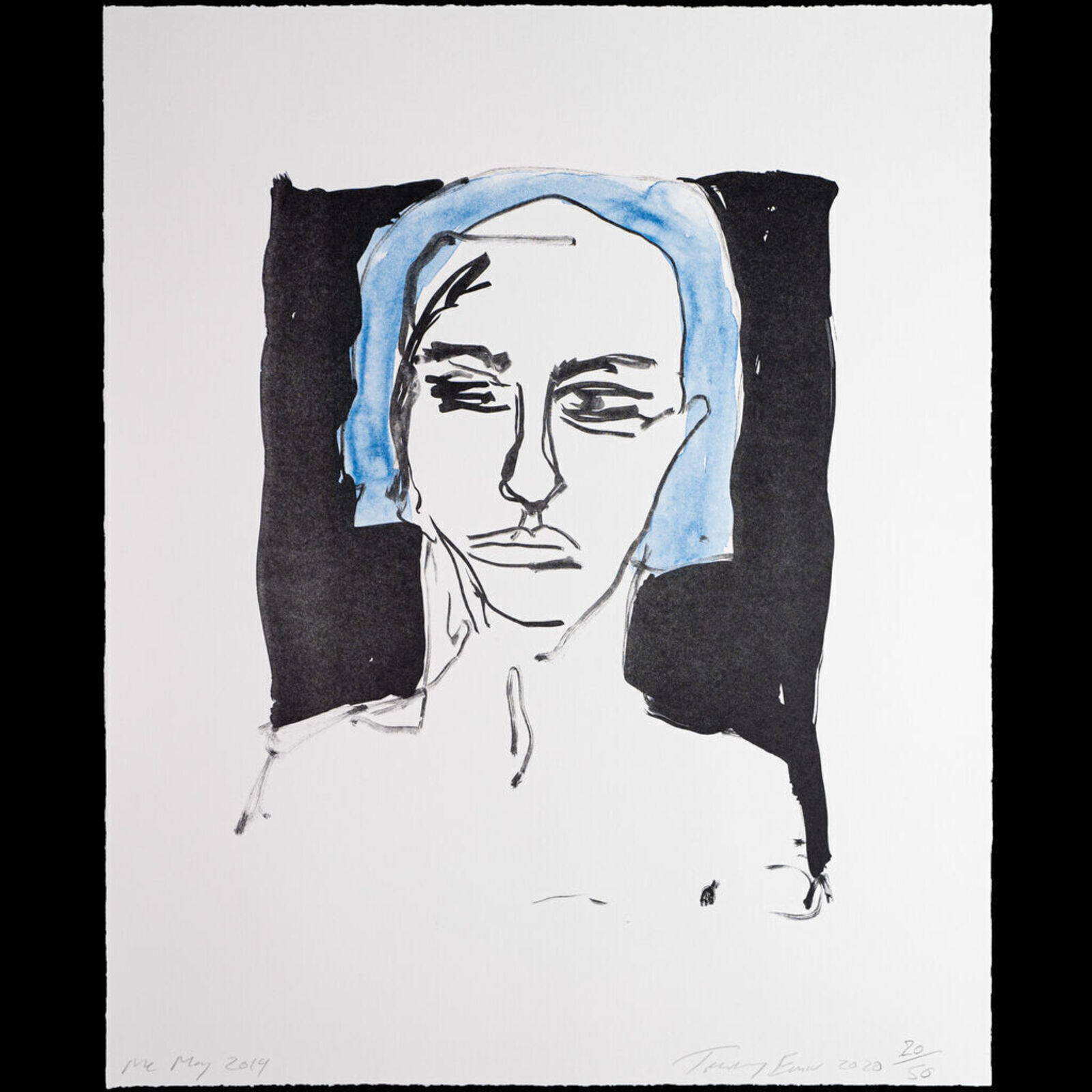 Artwork by Tracey Emin, Me - May 2019, Made of 2 colour lithograph on Somerset Velvet Warm White 400gsm 