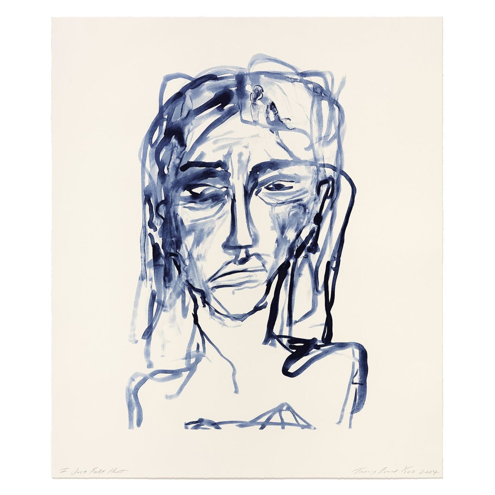 Artwork by Tracey Emin, National Portrait Gallery Portfolio, Made of 1 colour lithograph on Somerset Warm White 400gsm 