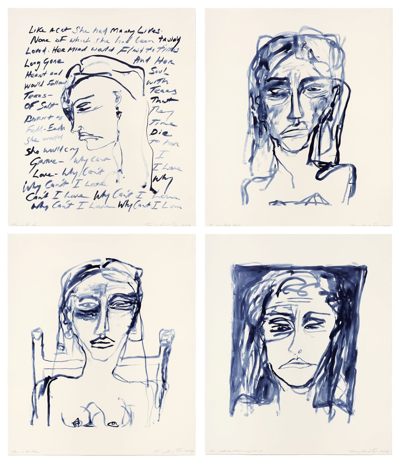 Artwork by Tracey Emin, National Portrait Gallery Portfolio, Made of 1 colour lithograph on Somerset Warm White 400gsm 