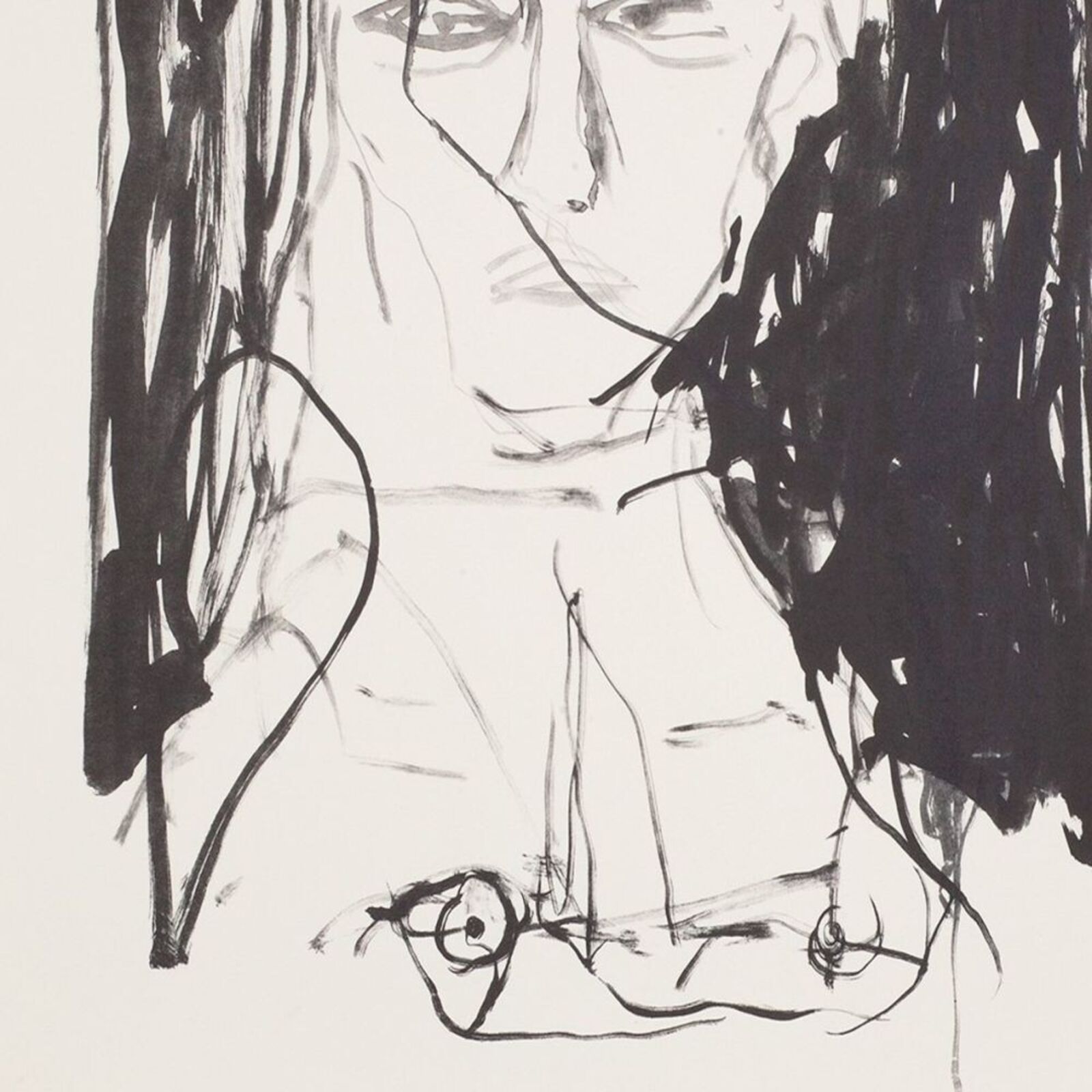 Artwork by Tracey Emin, Over and Out, Made of 2 colour lithograph on Somerset Velvet Warm White 400gsm 