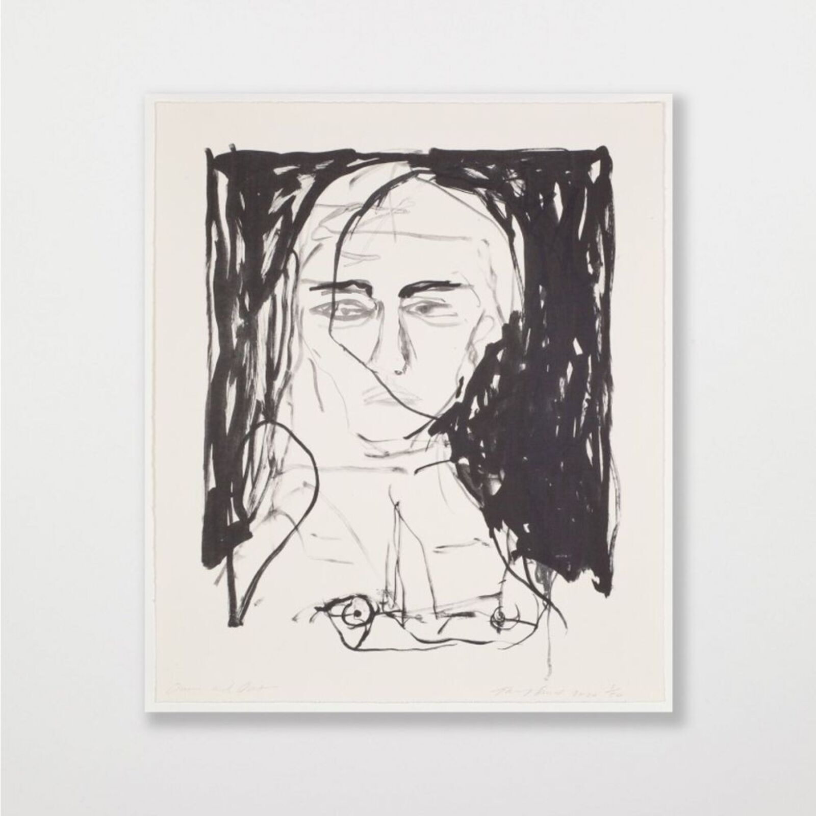 Artwork by Tracey Emin, Over and Out, Made of 2 colour lithograph on Somerset Velvet Warm White 400gsm 