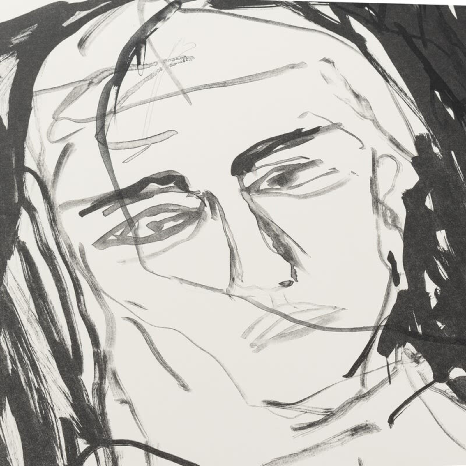 Artwork by Tracey Emin, Over and Out, Made of 2 colour lithograph on Somerset Velvet Warm White 400gsm 