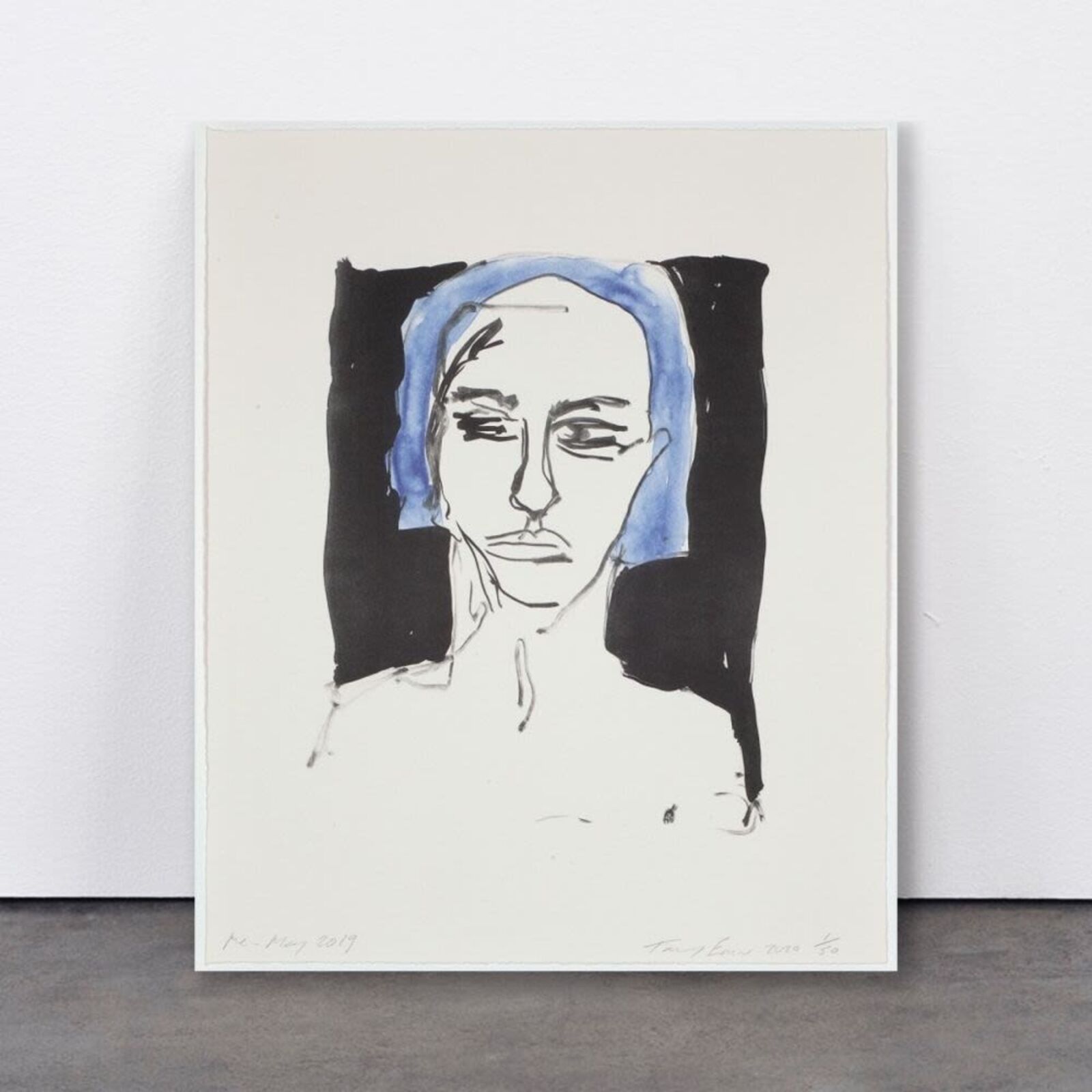 Artwork by Tracey Emin, Me - May 2019, Made of 2 colour lithograph on Somerset Velvet Warm White 400gsm 