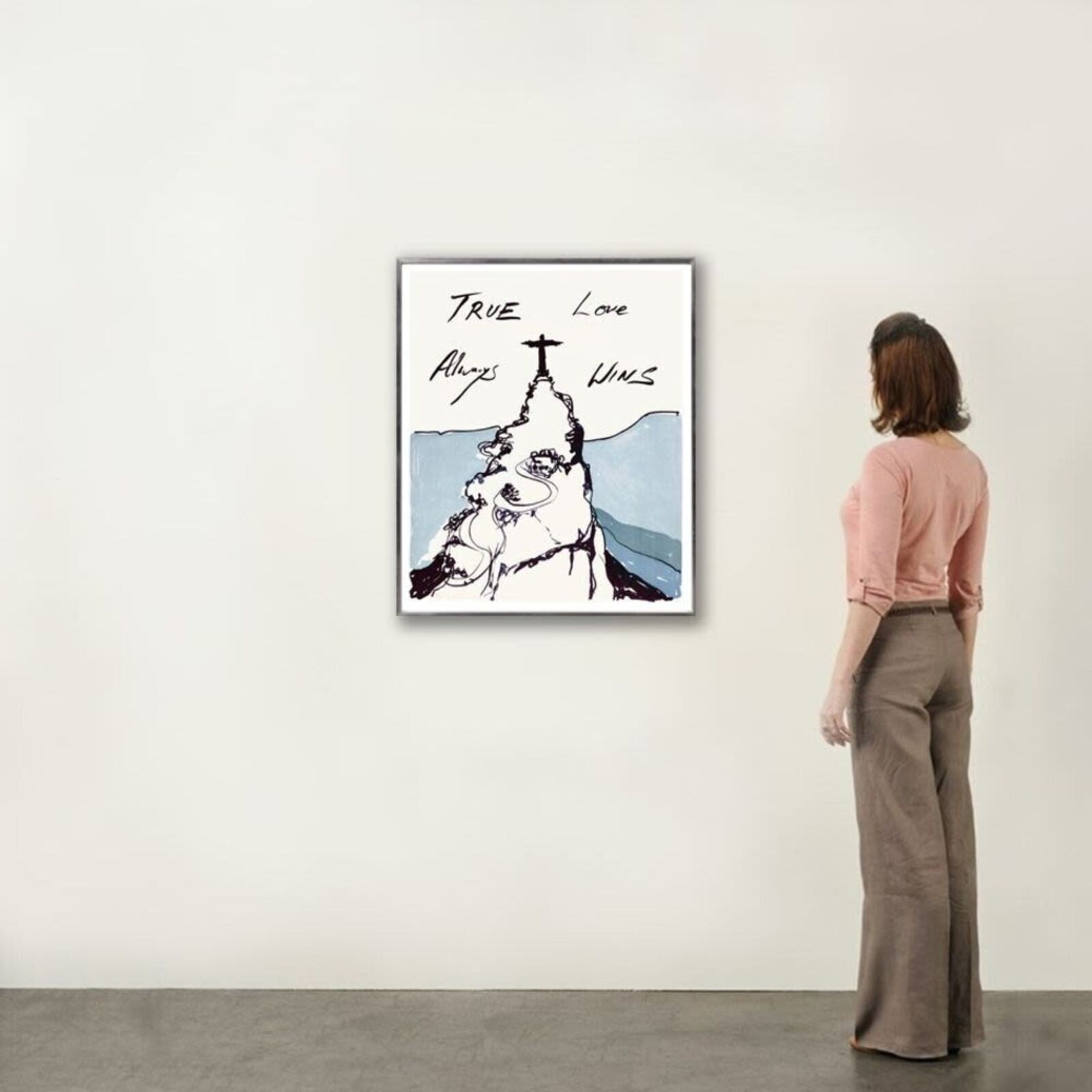 Artwork by Tracey Emin, True Love Always Wins, Made of Four colour lithographic print on Somerset 300gsm Velvet White paper 