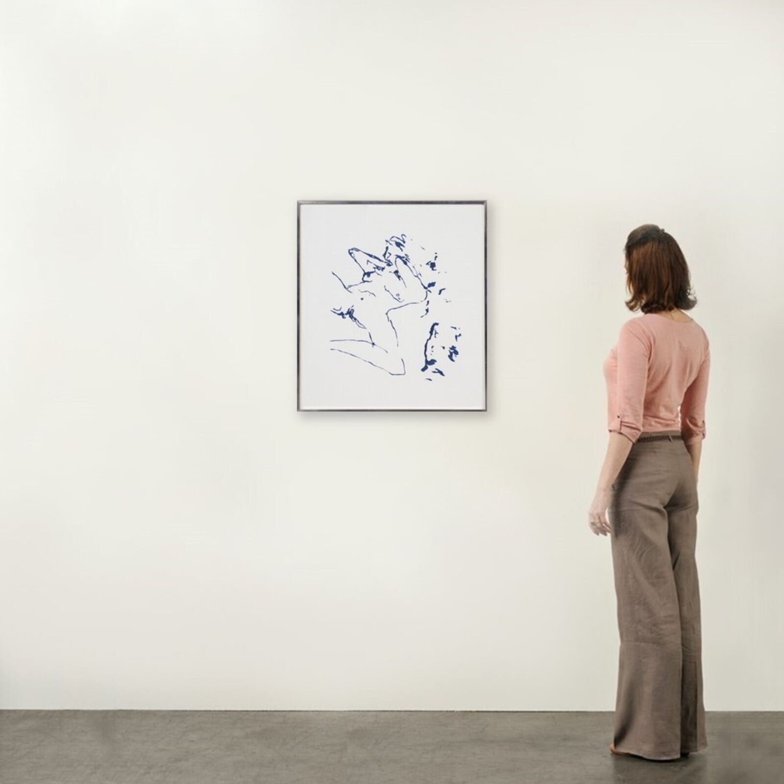Artwork by Tracey Emin, The Beginning of Me, Made of Three colour screen print on cotton fabric 