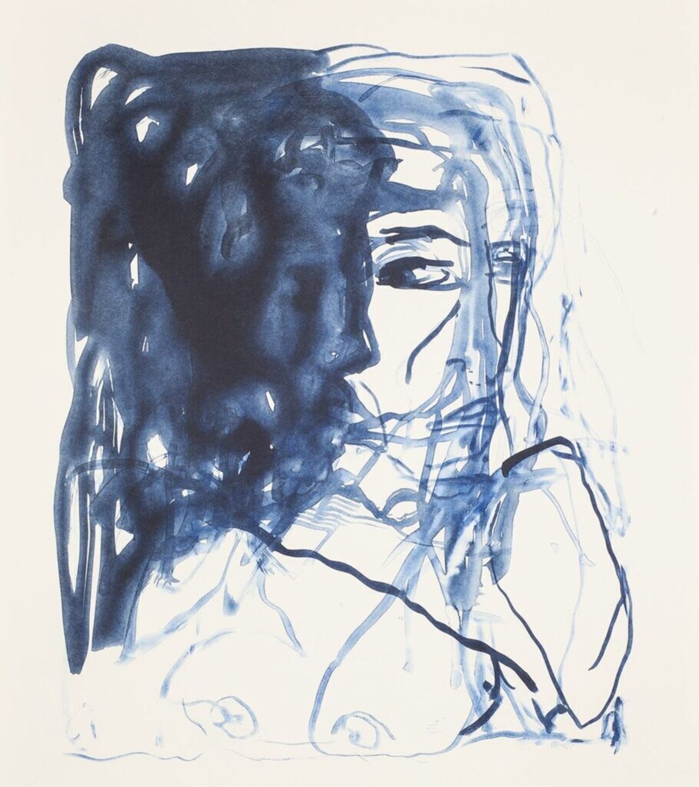 Artwork by Tracey Emin, After the Shadow, Made of 2 colour lithograph on Somerset Velvet Warm White 400gsm 