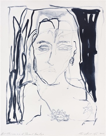 Artwork by Tracey Emin, And This was me A Thousand Years Ago, Made of 2 colour lithographs on Somerset Velvet Warm White 400gsm 