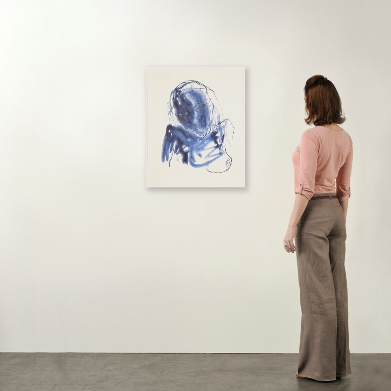 Artwork by Tracey Emin, Blue Madonna, Made of 3 colour lithograph on Somerset Velvet Warm White 400gsm 