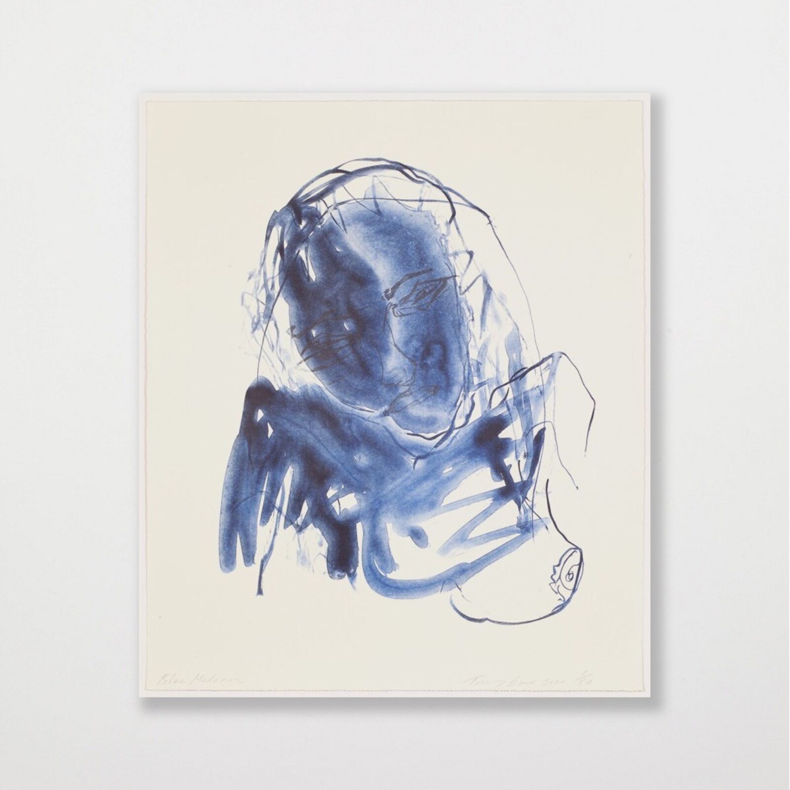 Artwork by Tracey Emin, Blue Madonna, Made of 3 colour lithograph on Somerset Velvet Warm White 400gsm 