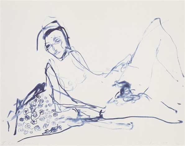 Artwork by Tracey Emin, I Loved My Innocence, Made of 1 colour lithograph on Somerset Velvet Warm White 400gsm 