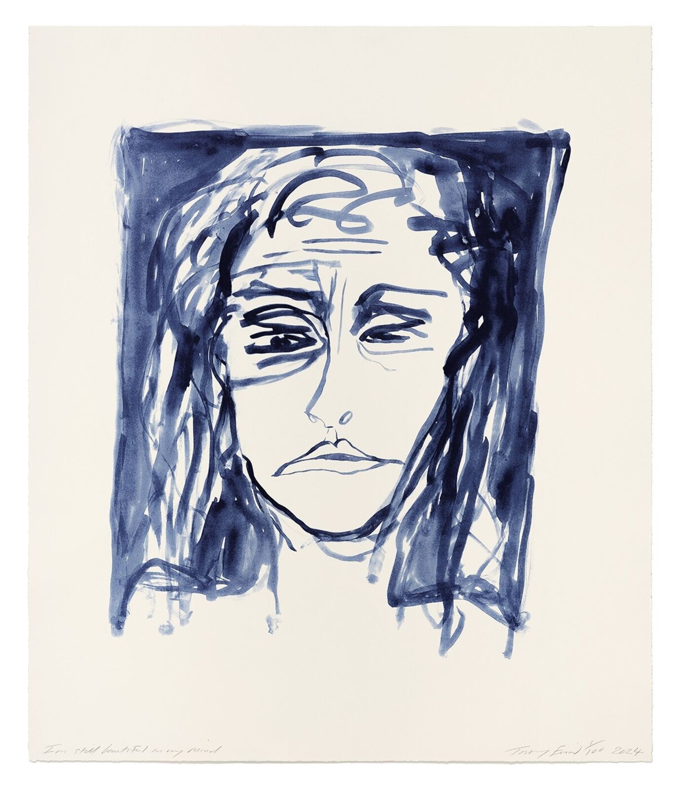 Artwork by Tracey Emin, National Portrait Gallery Portfolio, Made of 1 colour lithograph on Somerset Warm White 400gsm 