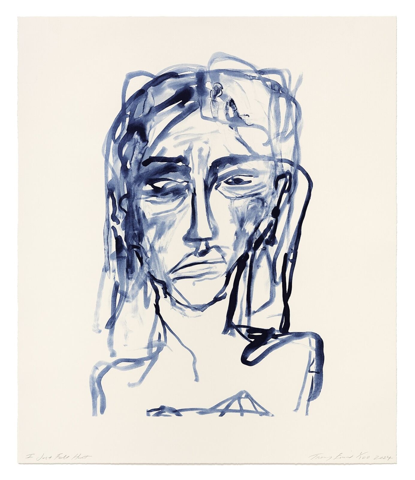 Artwork by Tracey Emin, National Portrait Gallery Portfolio, Made of 1 colour lithograph on Somerset Warm White 400gsm 