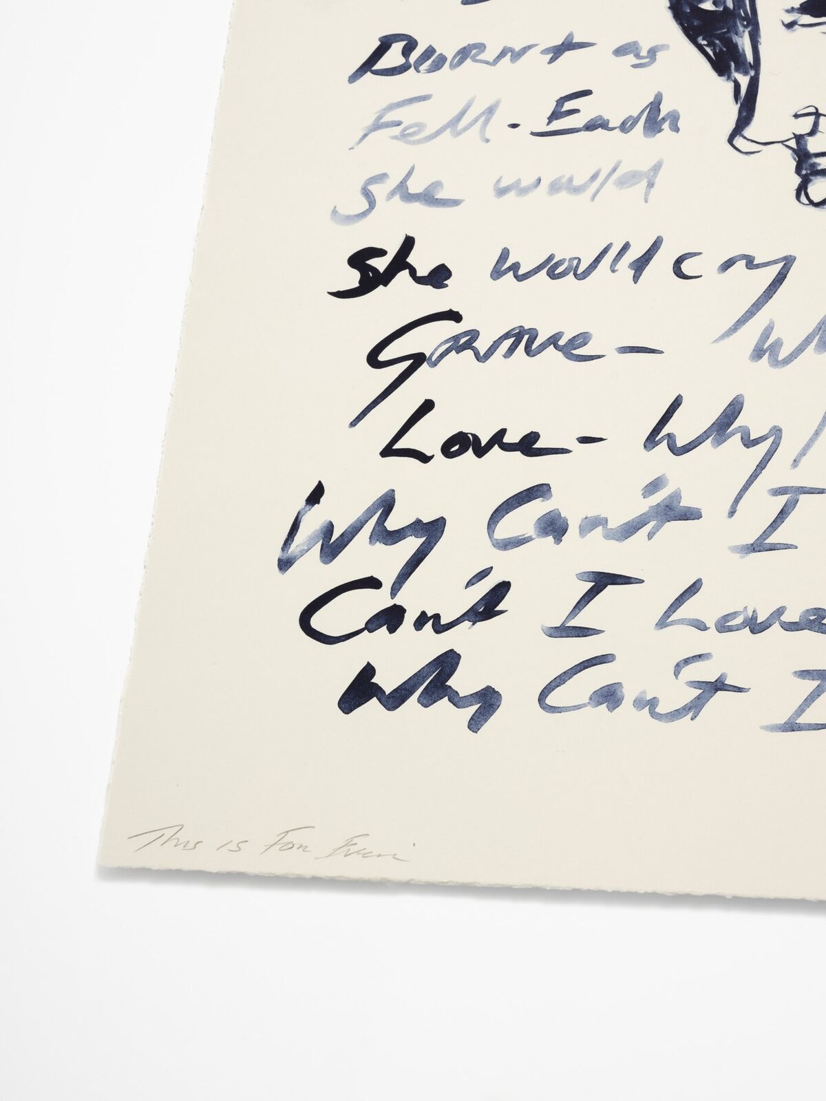 Artwork by Tracey Emin, National Portrait Gallery Portfolio, Made of 1 colour lithograph on Somerset Warm White 400gsm 