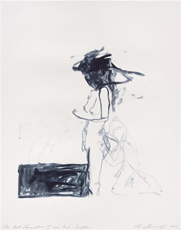 Artwork by Tracey Emin, The Best Conversation I ever had – Laughter, Made of 2 colour lithographs on Somerset Velvet Warm White 400gsm 