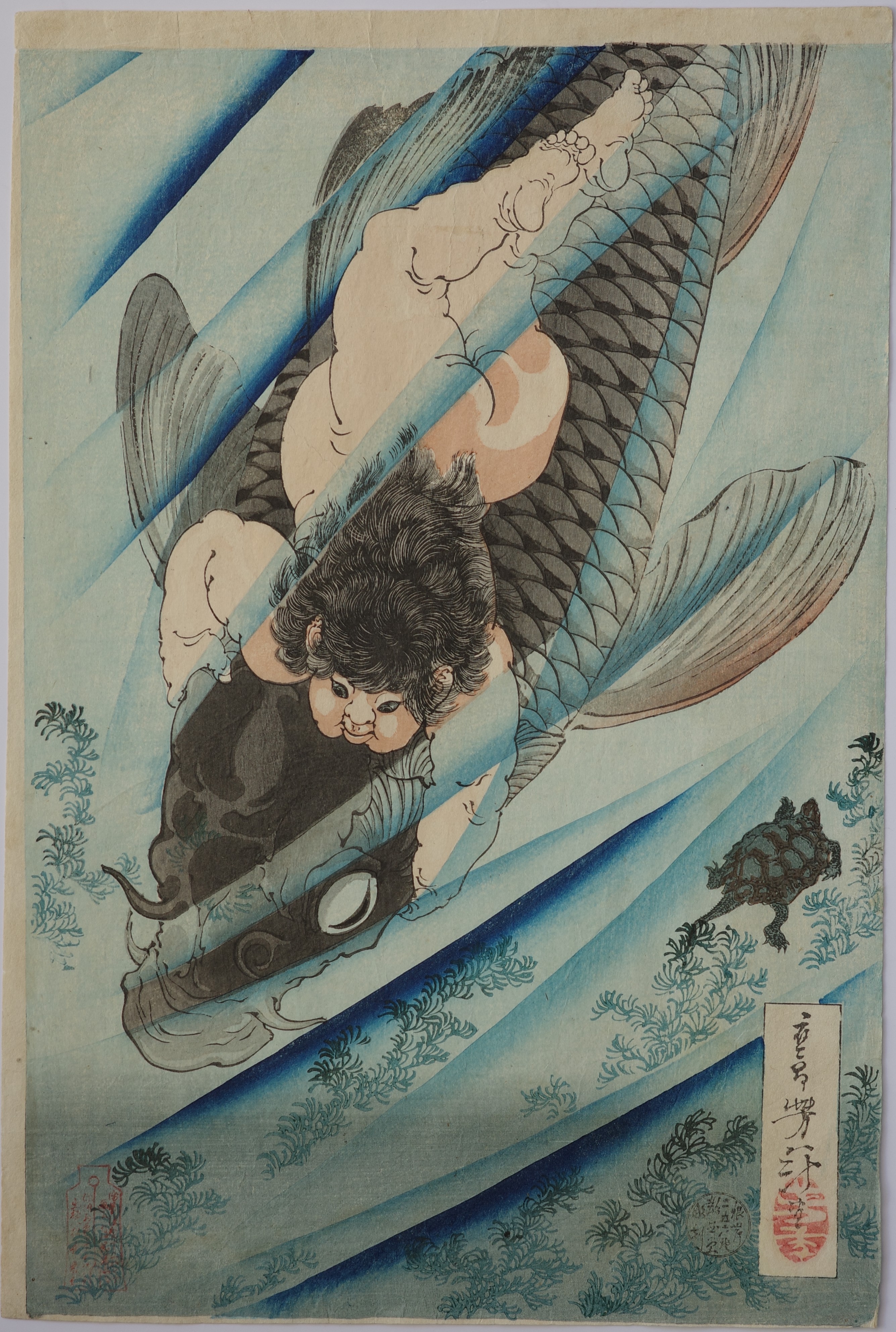 Kintaro Snaring a Giant Carp (Kintaro rigyo o torau)