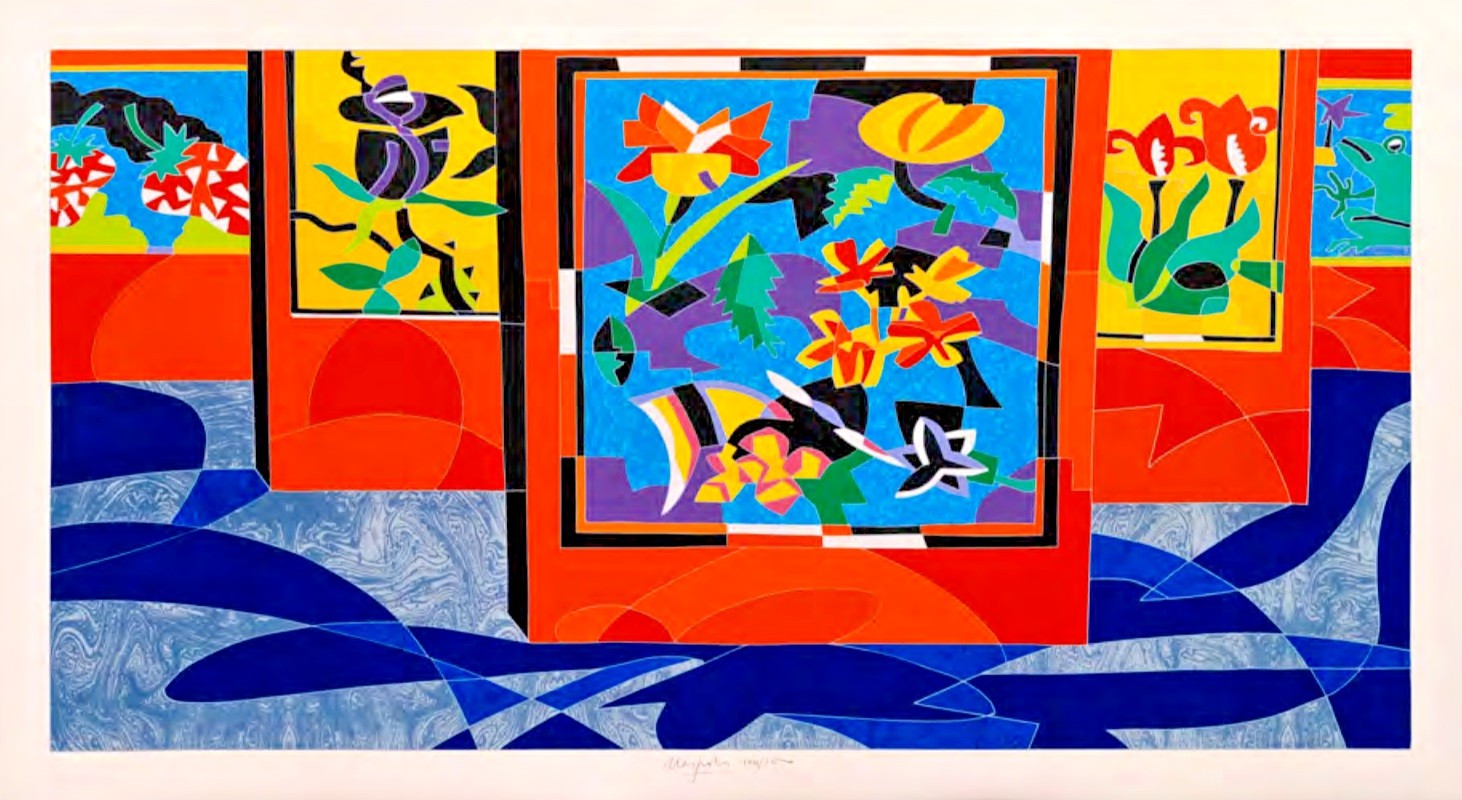Fiori e museo by Ugo Nespolo, 2002