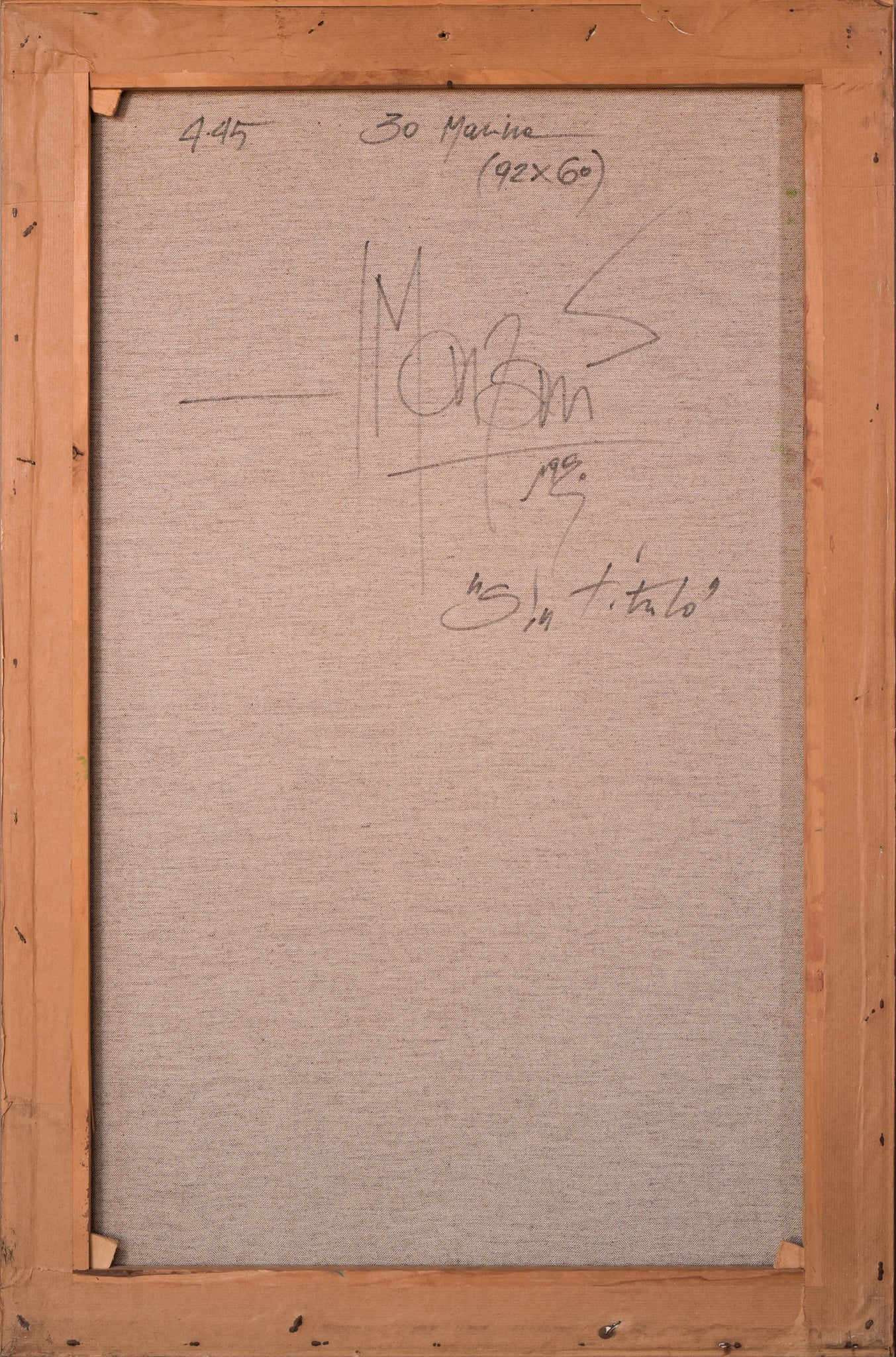 A painting of a red and green abstract painting.