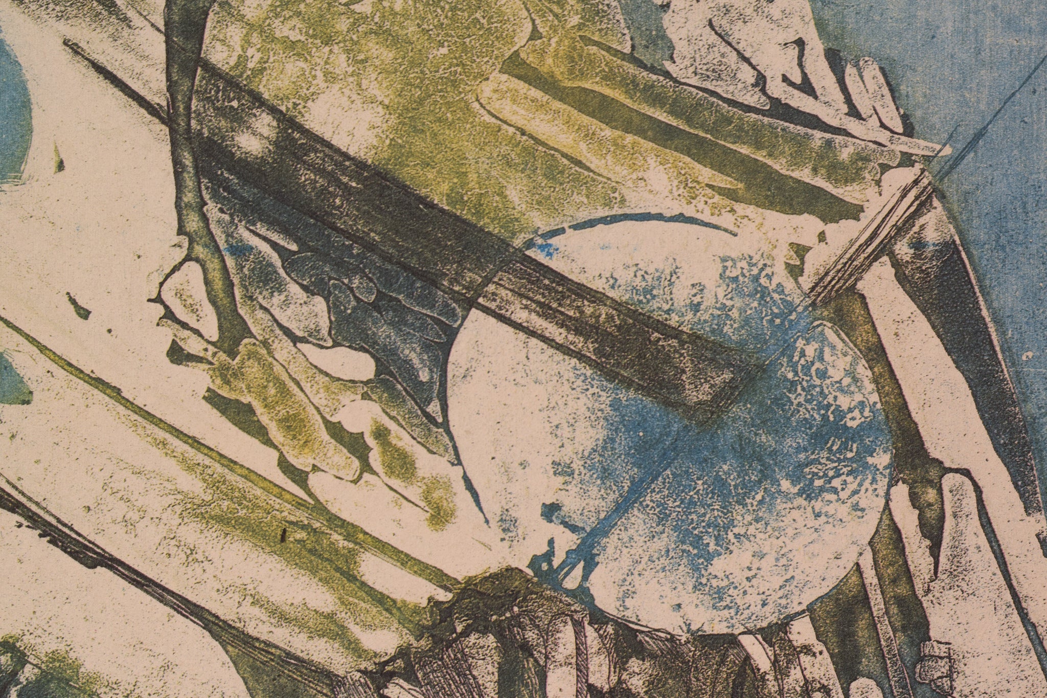 A drawing of a man with a guitar in his hand.