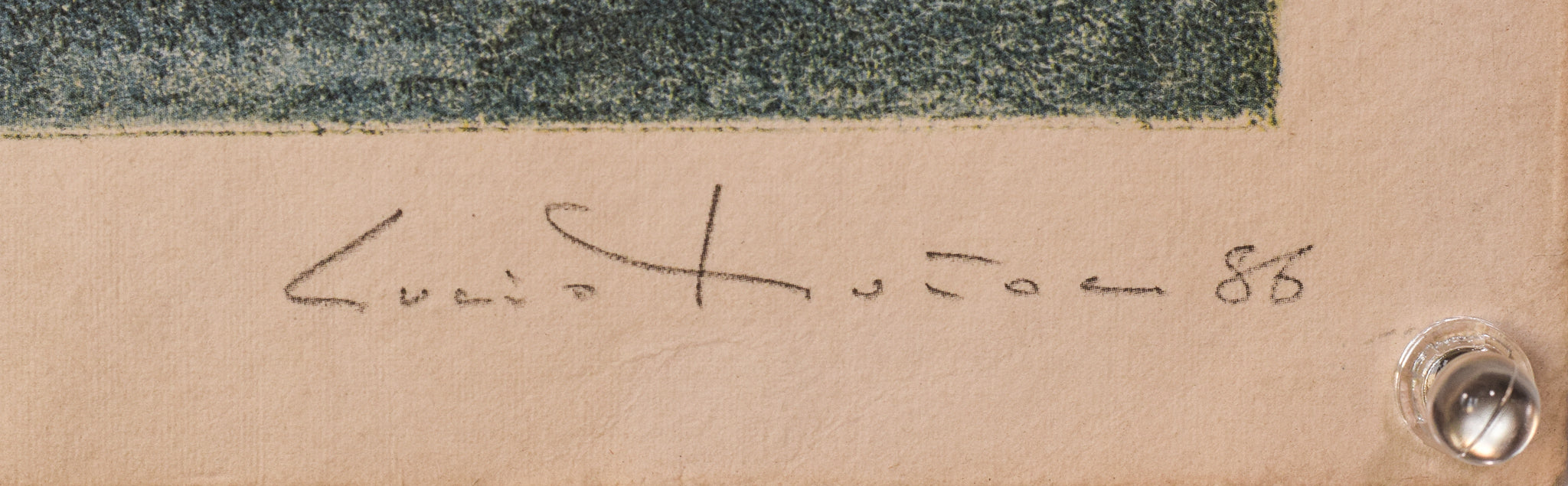 A drawing of a man with a guitar in his hand.