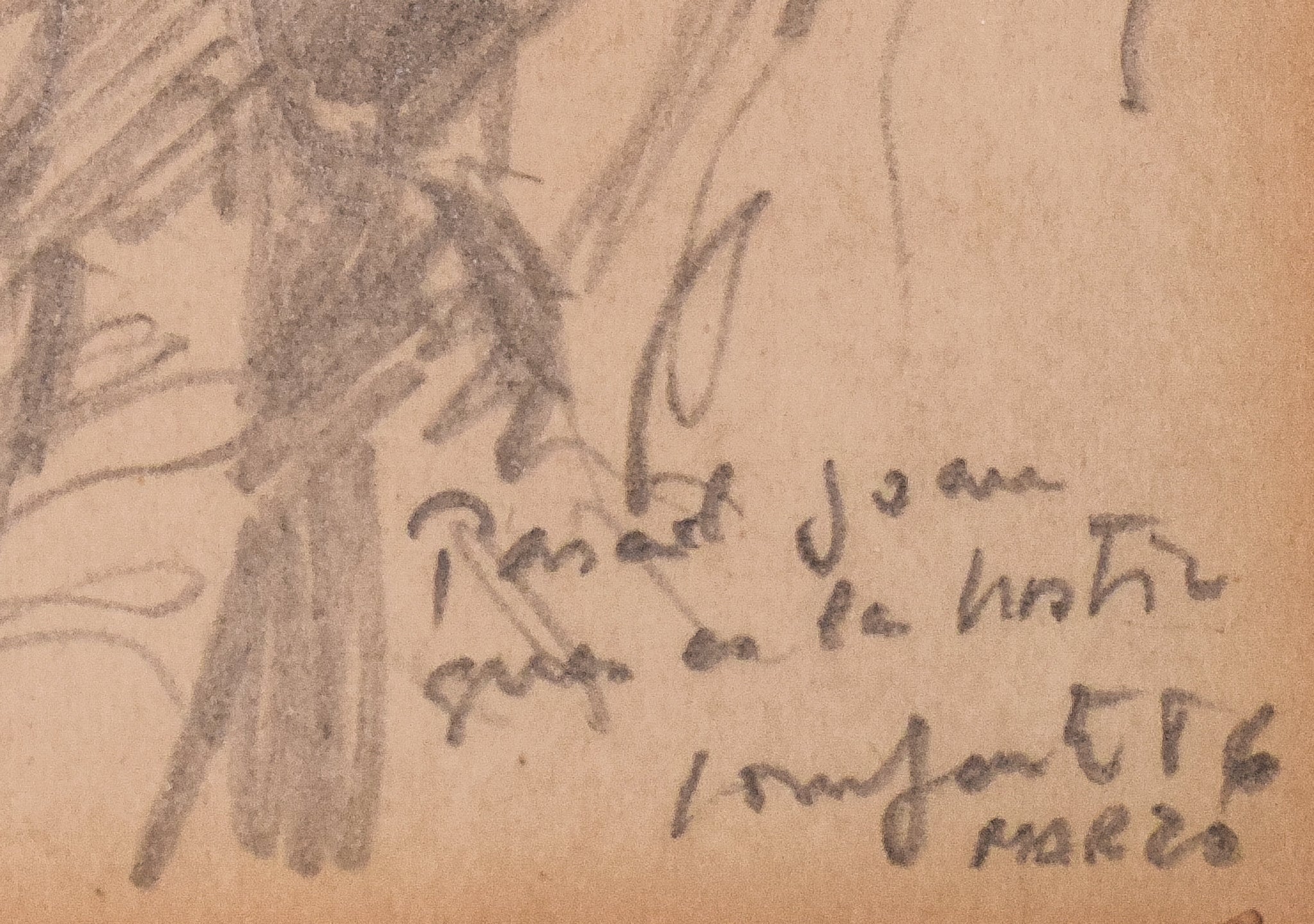 A drawing of a man with a beard and a hat.