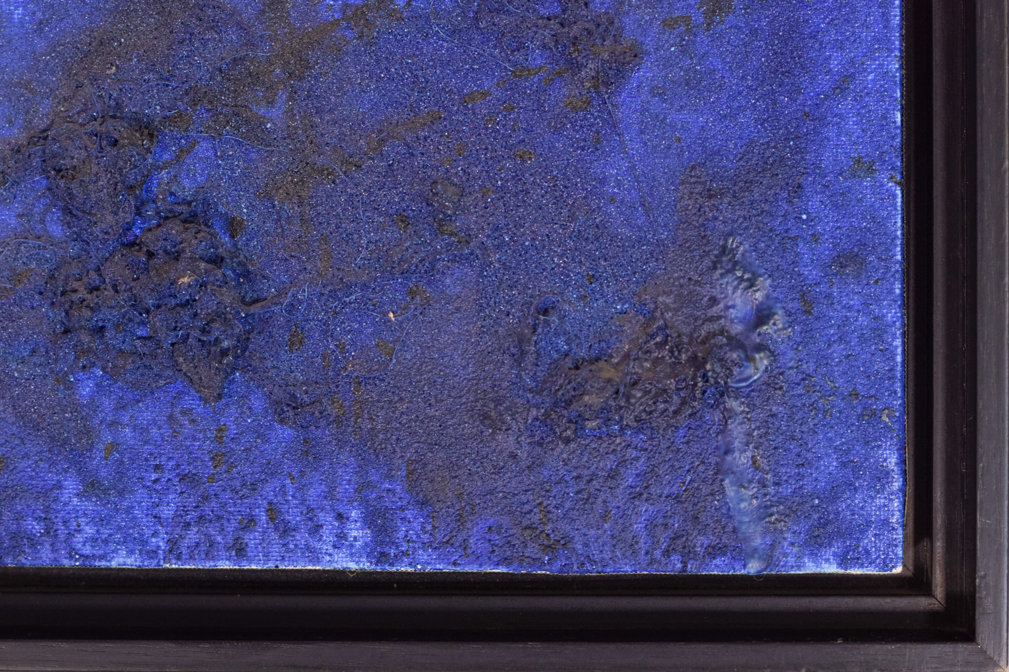 A painting of a piece of paper with a red and blue background.