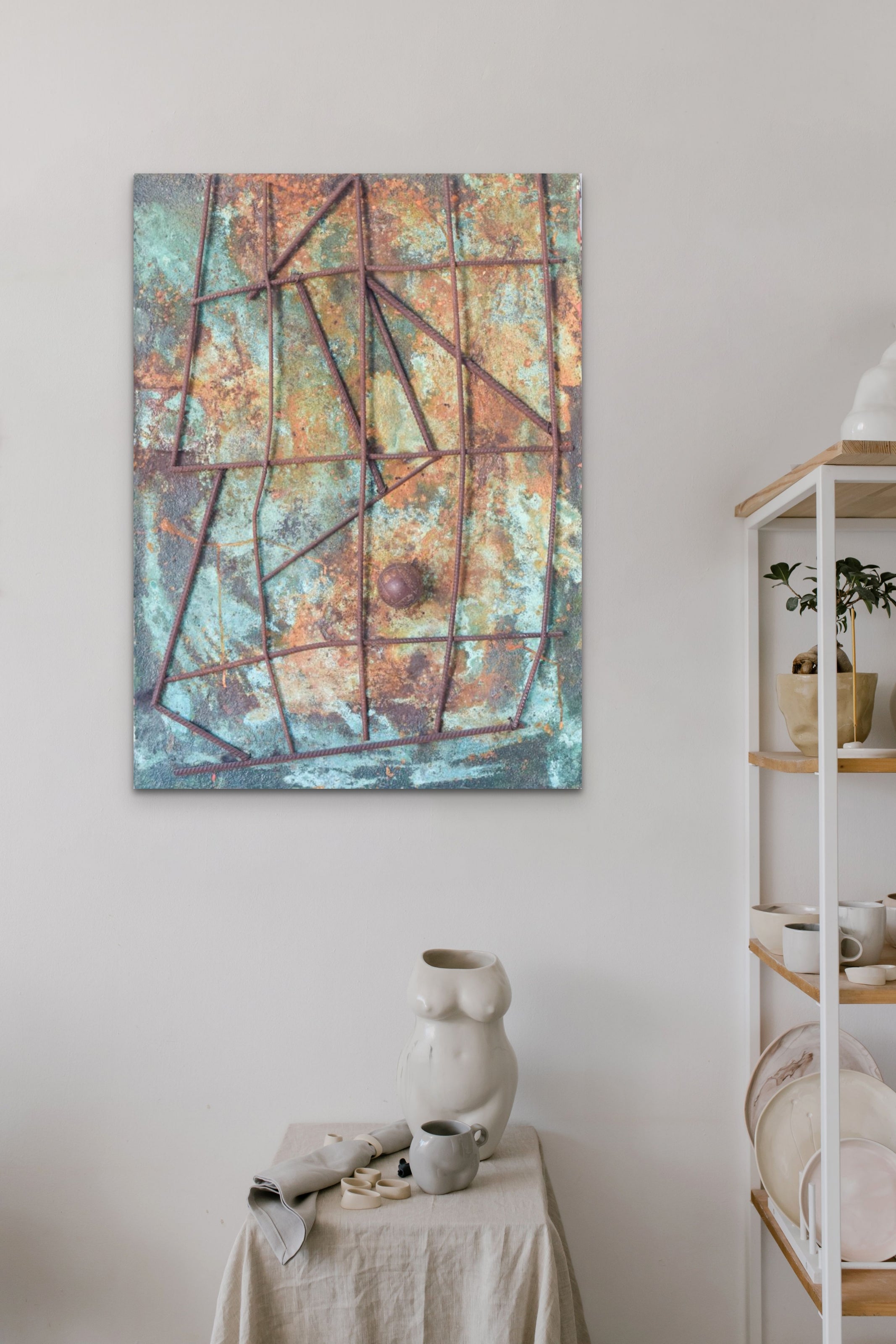 Artwork by Unknown, Abstract Assemblage, Made of Oil on canvas 