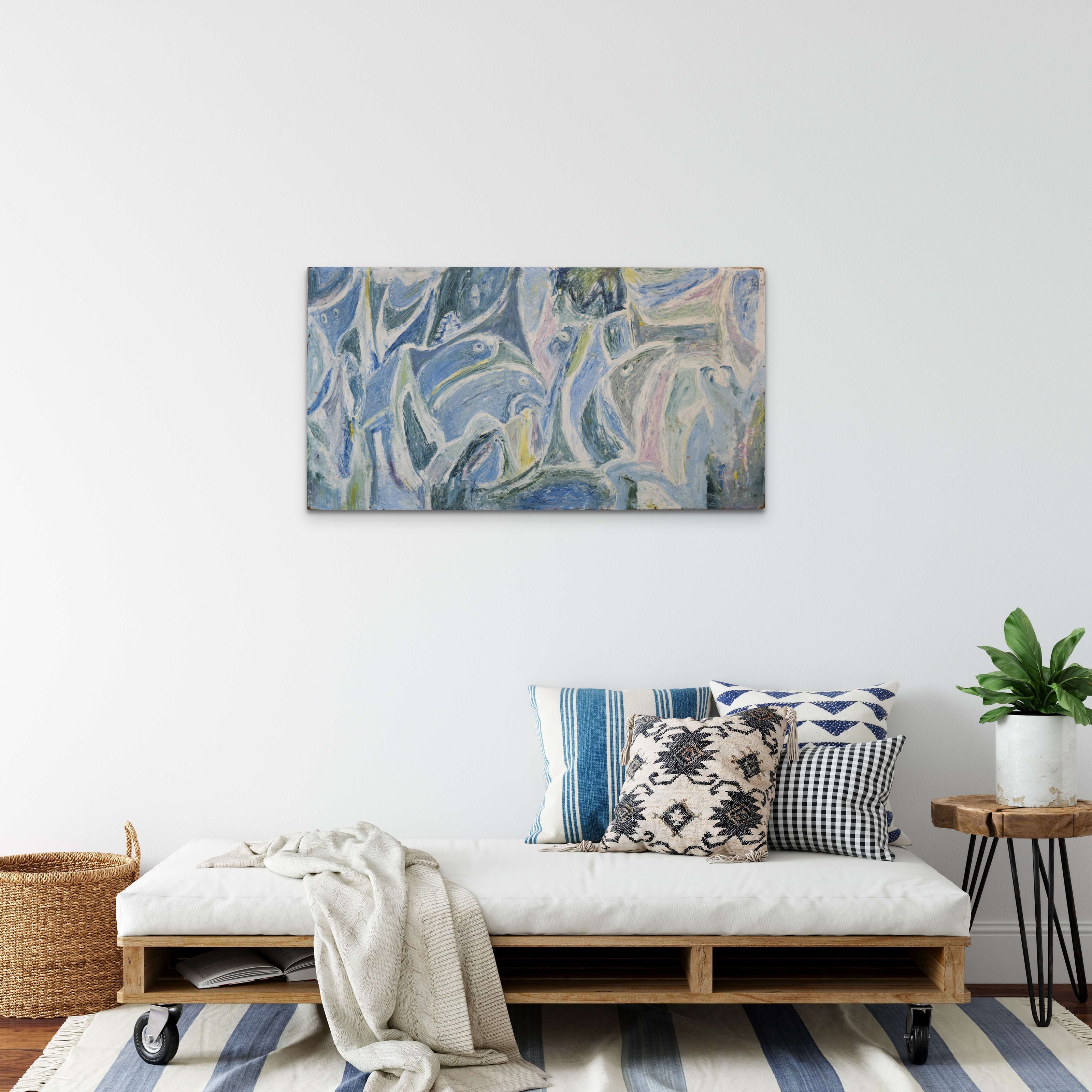 Artwork by Unknown, Abstract Birds, Made of Oil on board 