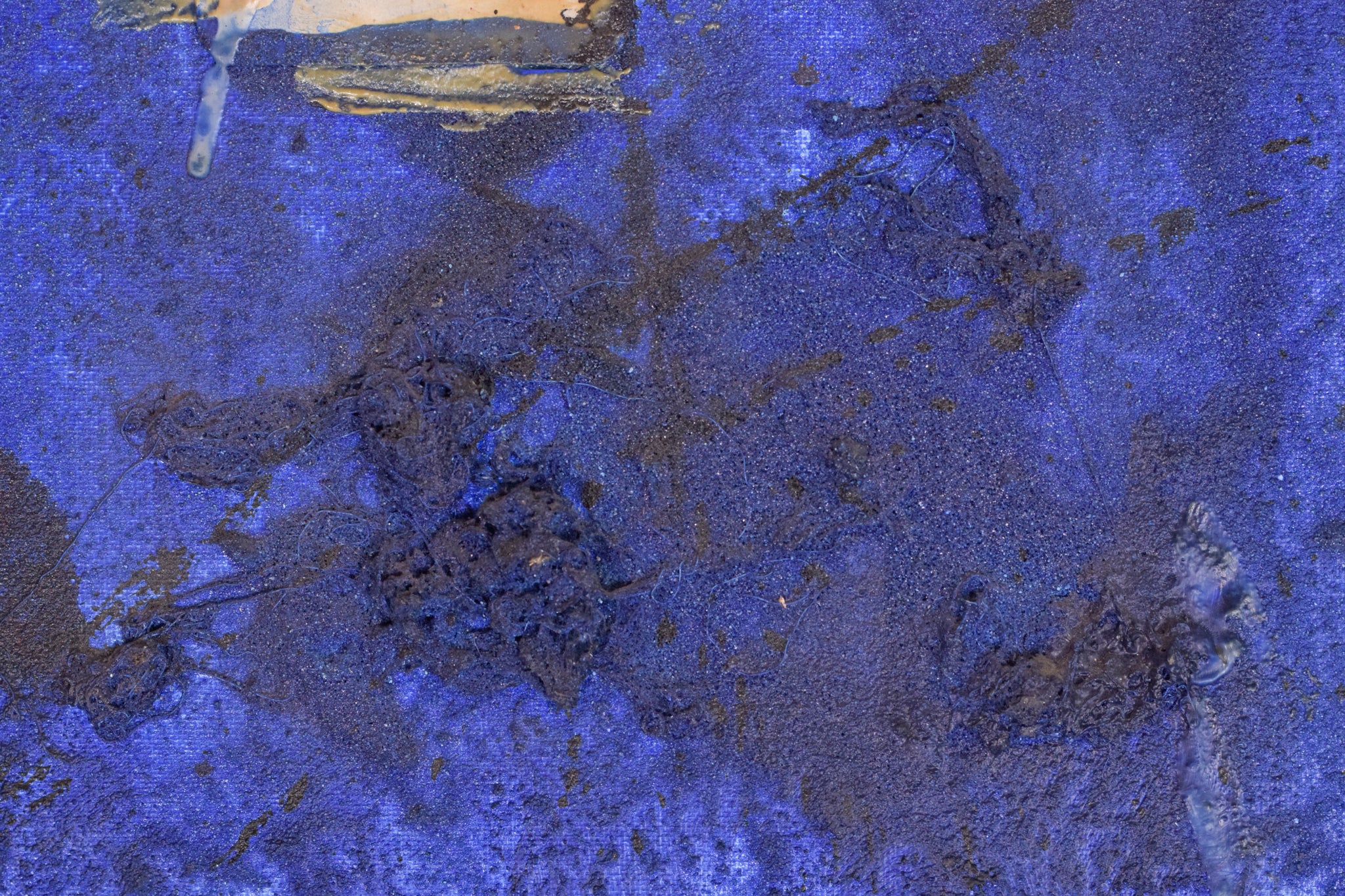 A painting of a piece of paper with a red and blue background.