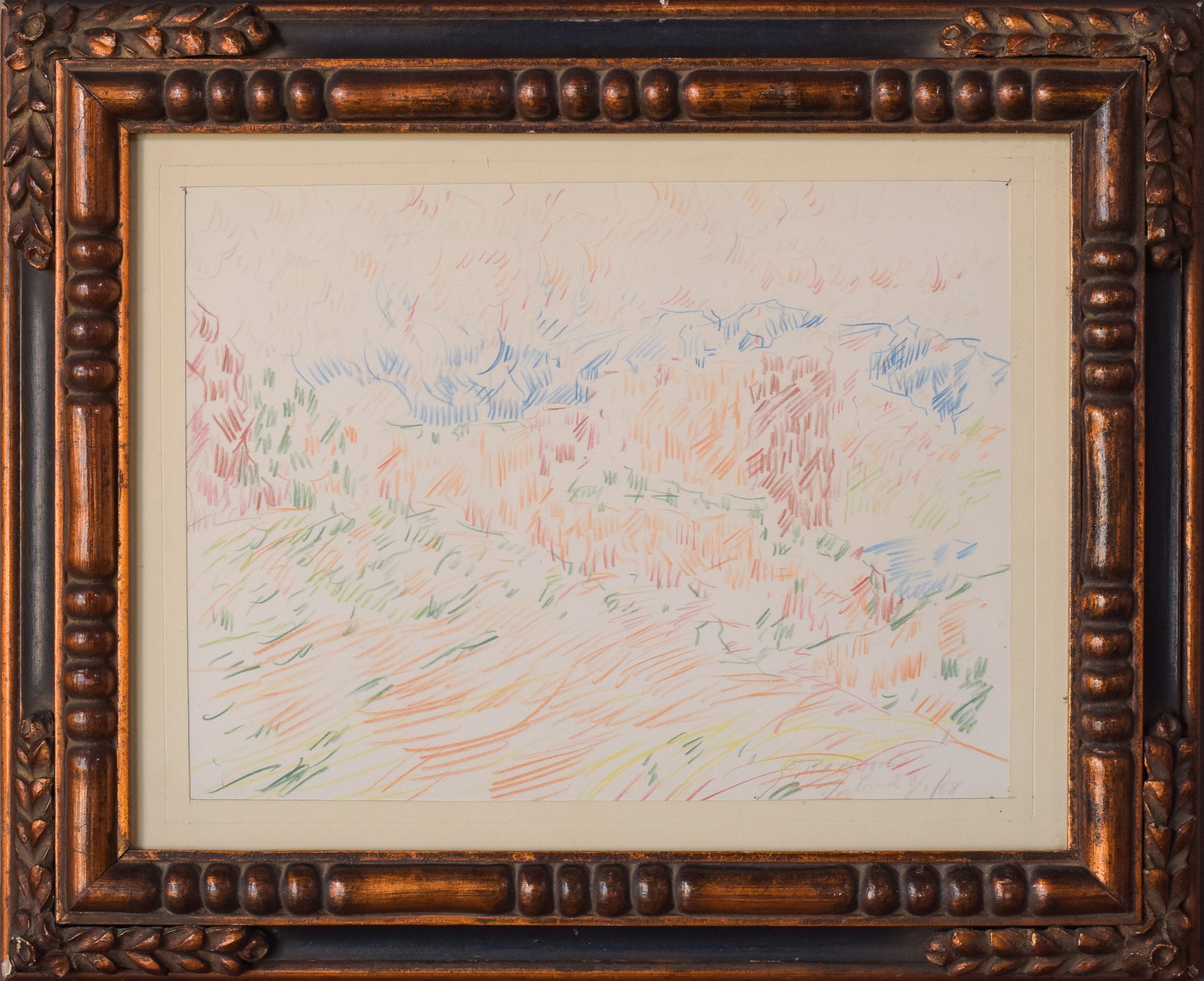 Artwork by Unknown, Abstract Expressionist - Landscape Drawing, Made of Graphite on paper 