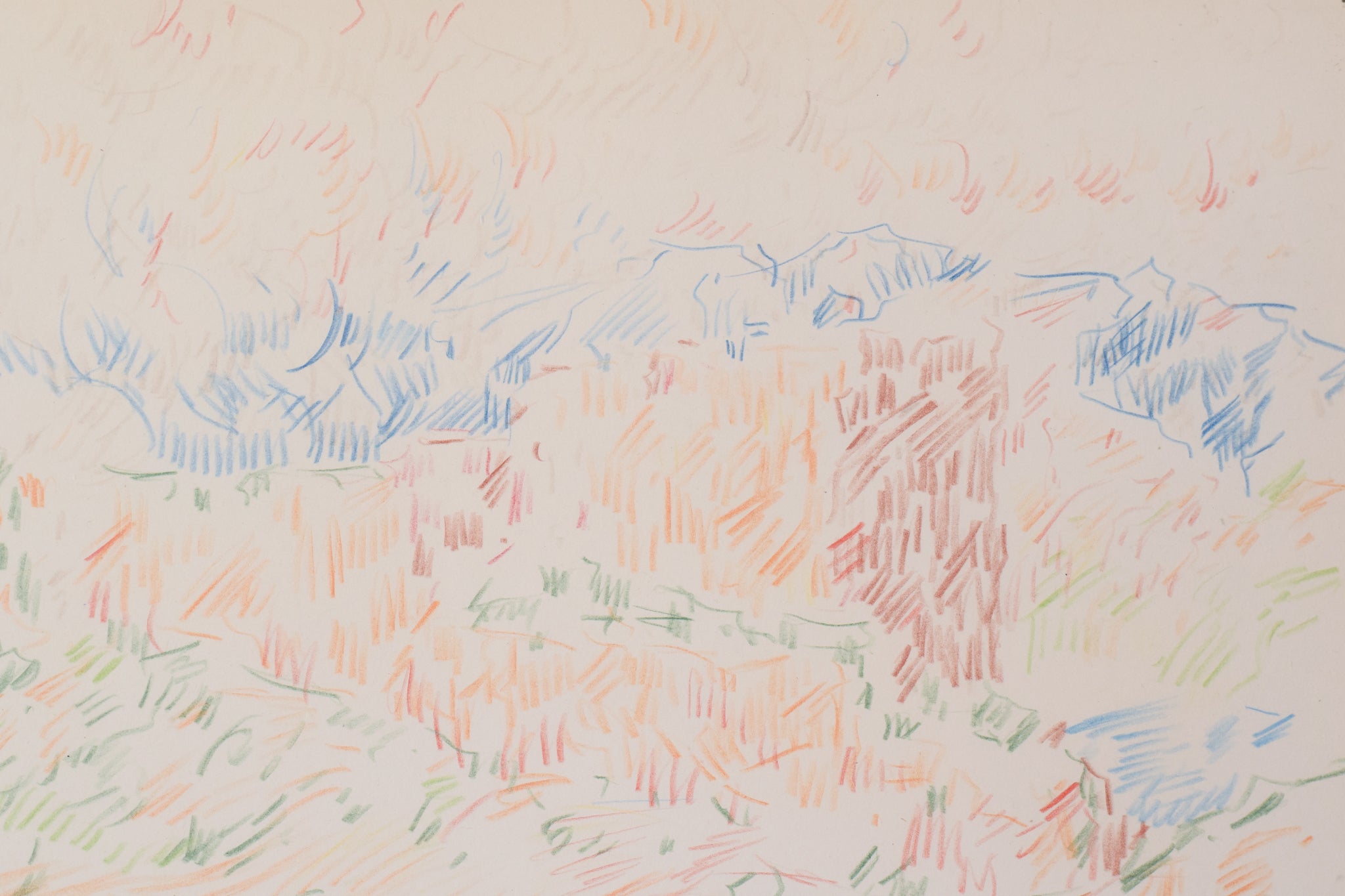 Artwork by Unknown, Abstract Expressionist - Landscape Drawing, Made of Graphite on paper 