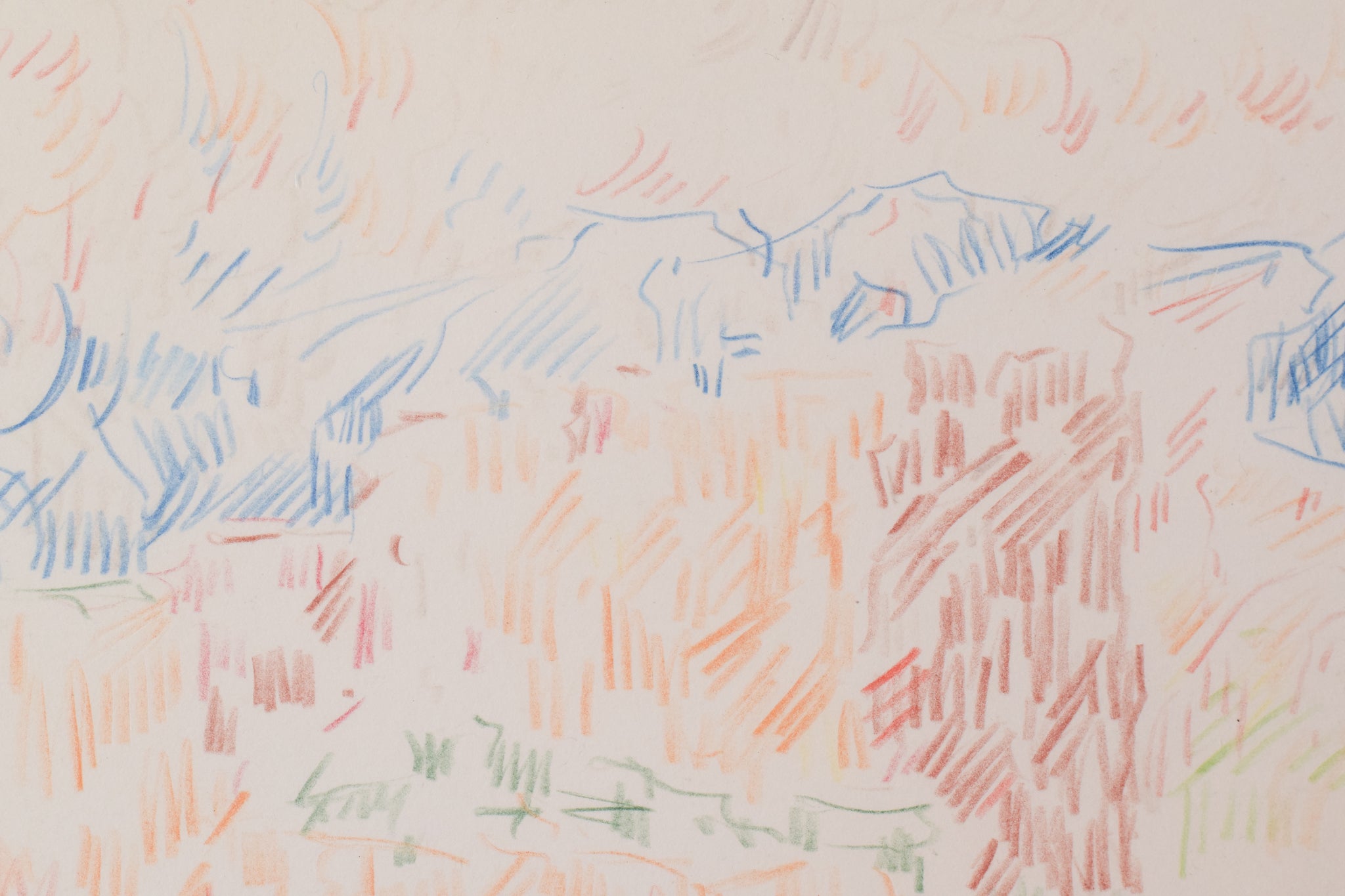 Artwork by Unknown, Abstract Expressionist - Landscape Drawing, Made of Graphite on paper 