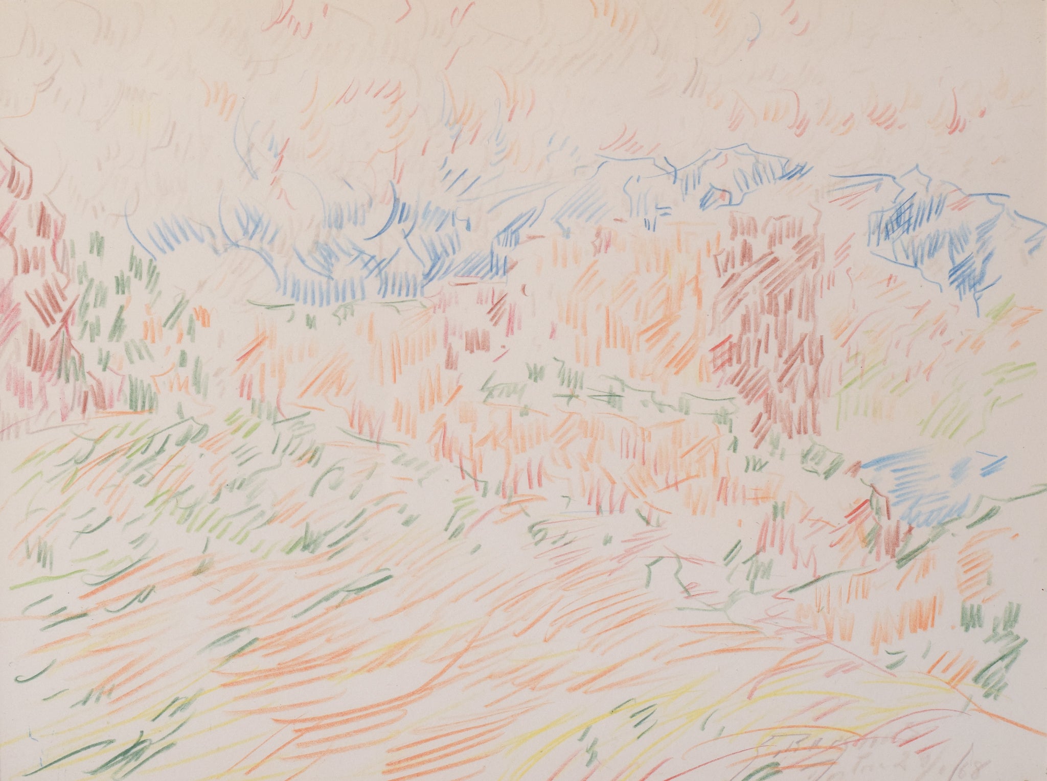 Abstract Expressionist - Landscape Drawing by , 1968