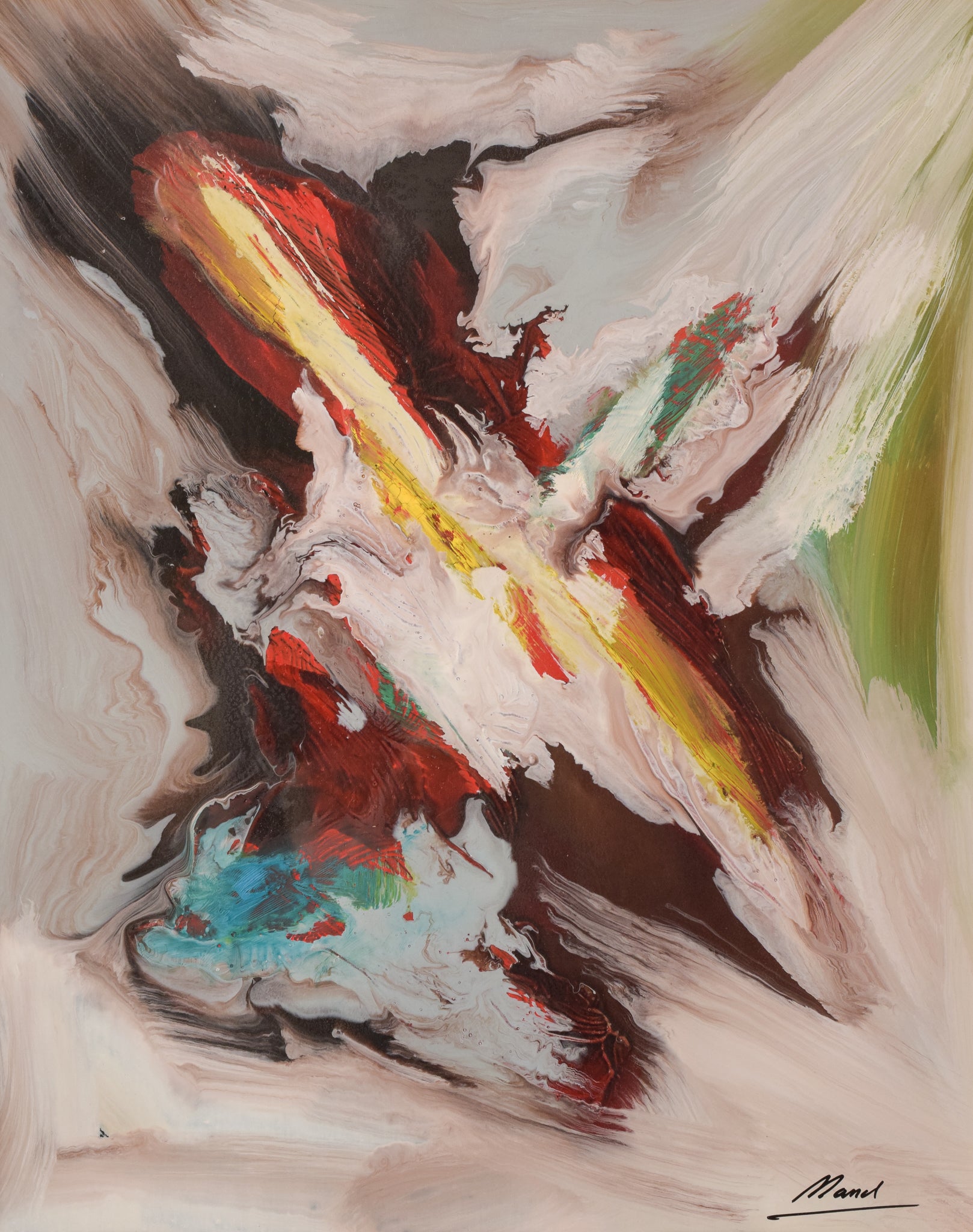 Abstract Oil Painting - Signed 'Manel' by Unknown, null