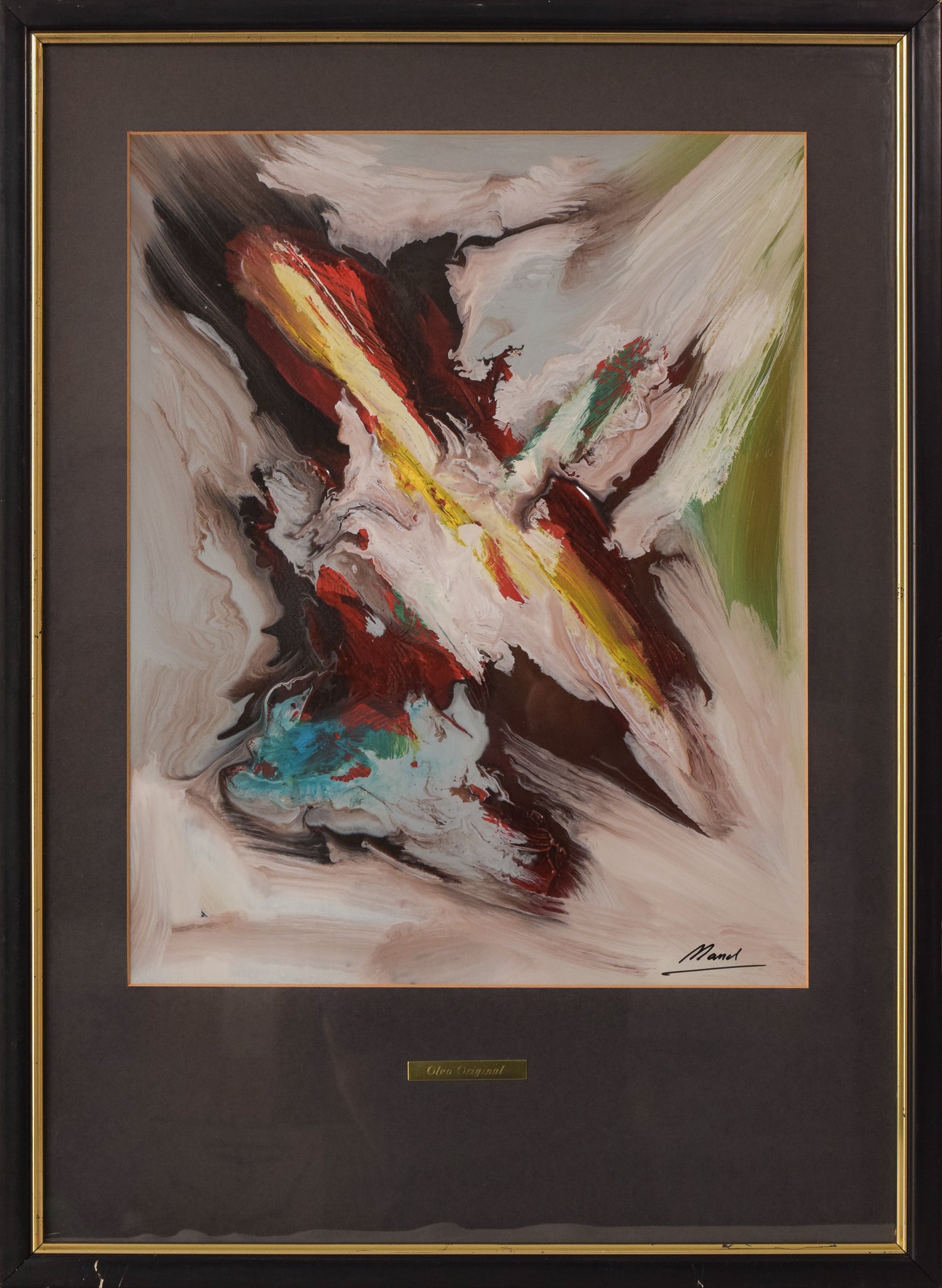 Artwork by Unknown, Abstract Oil Painting - Signed 'Manel', Made of Oil on board 