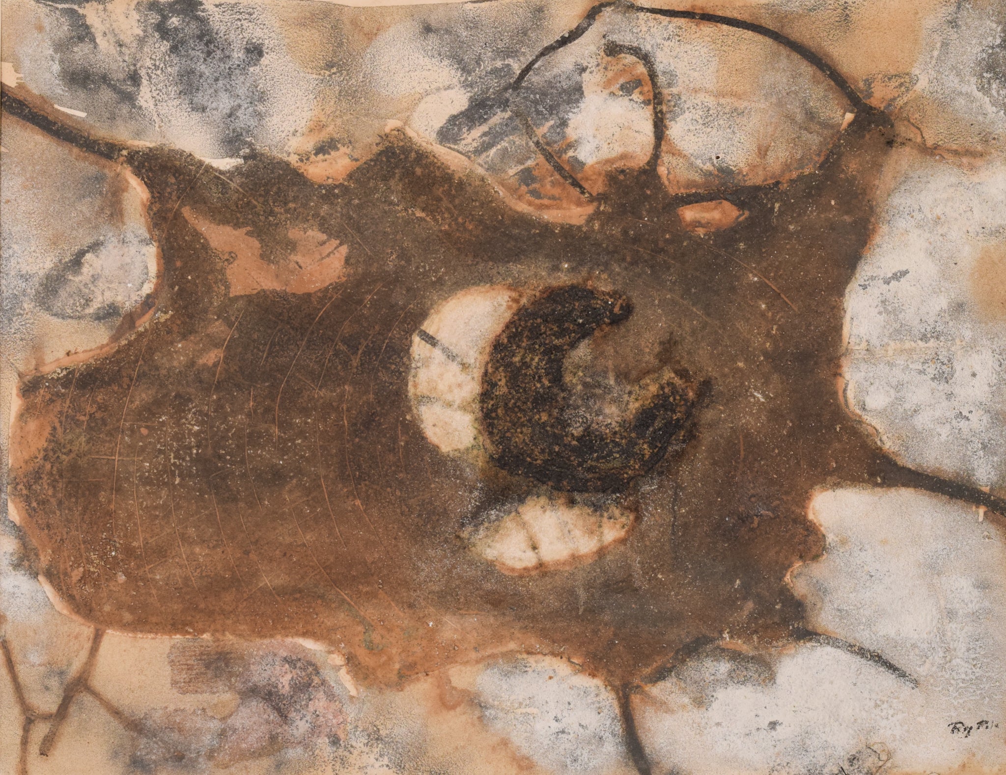 A close up of a piece of art on a wall.