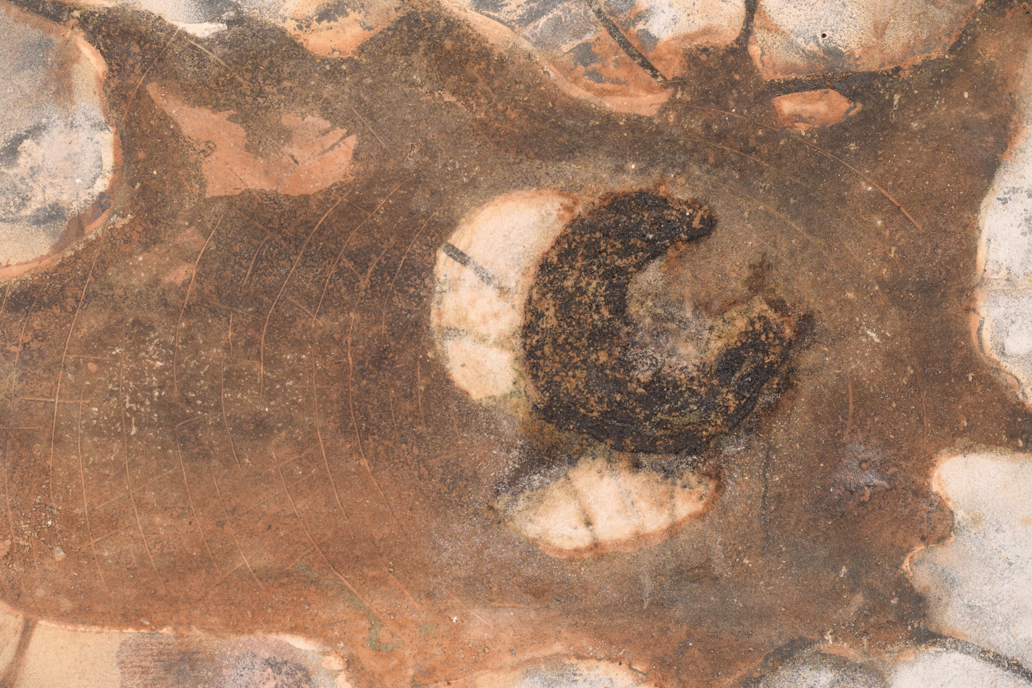 A close up of a piece of art on a wall.