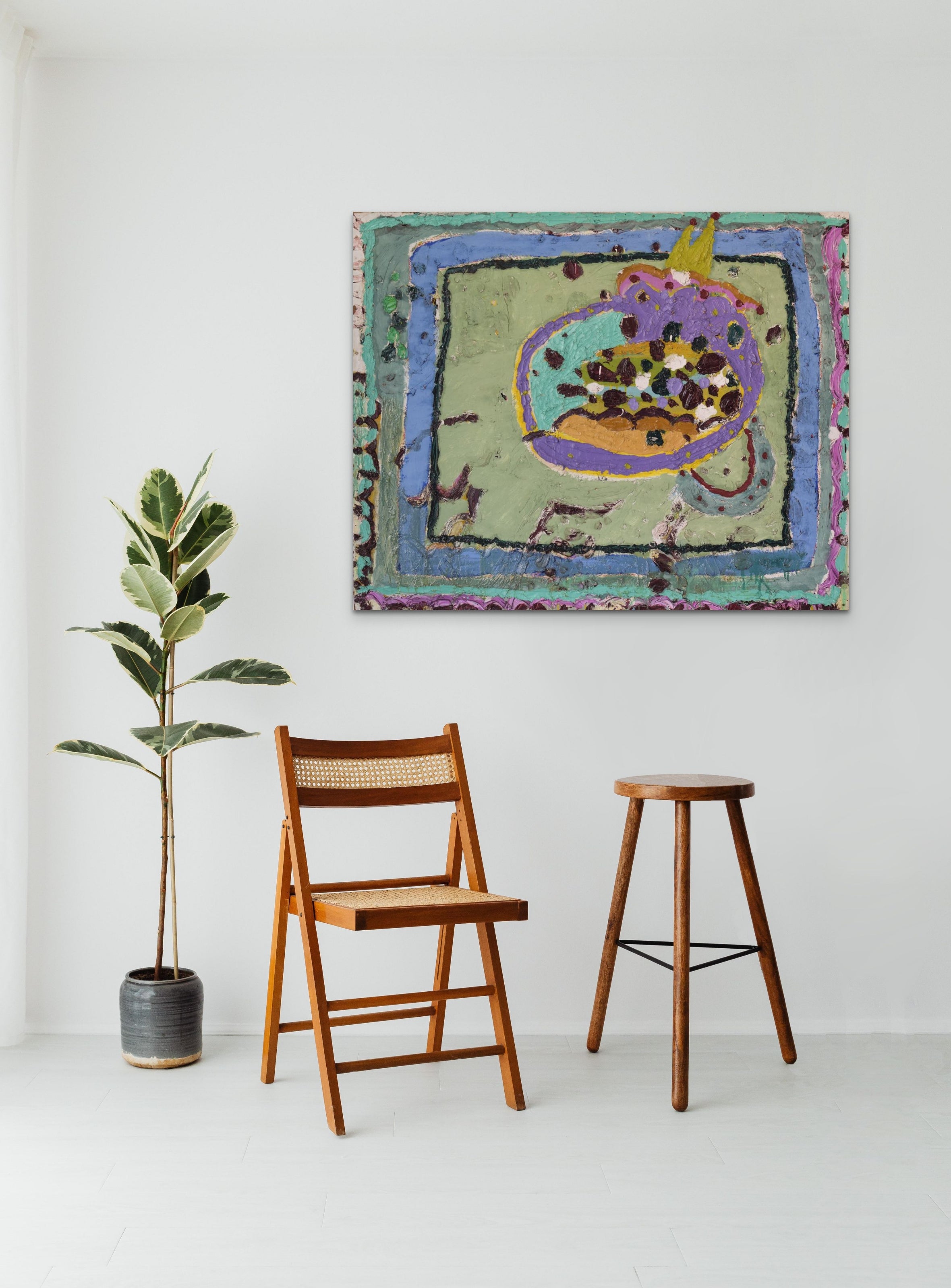 Artwork by Unknown, Abstract Painting in a Modernist Style, Made of Oil on canvas 