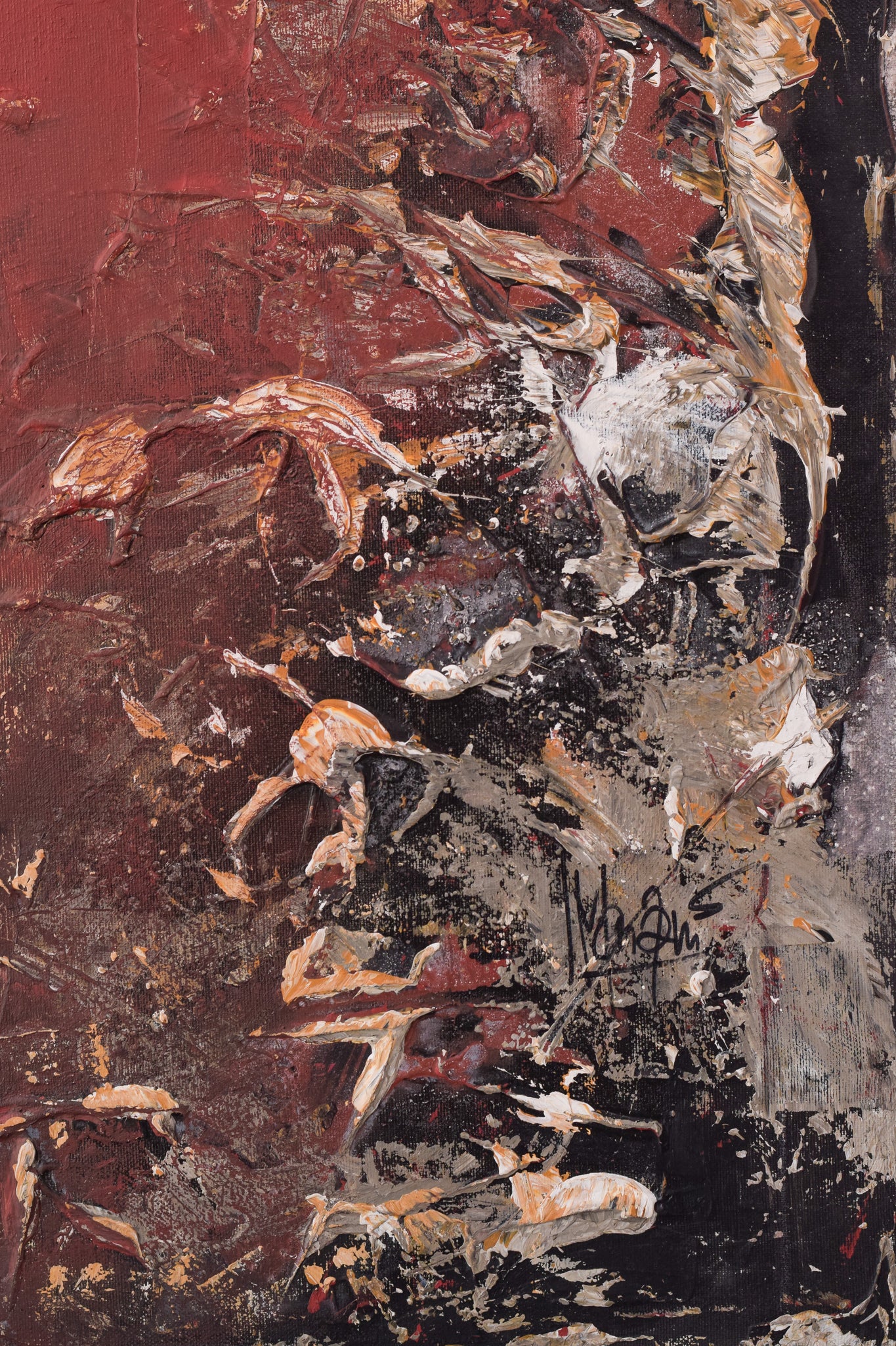 Artwork by Unknown, Abstract Painting - Titled 'Scattered Anatomy', Made of Oil on canvas 