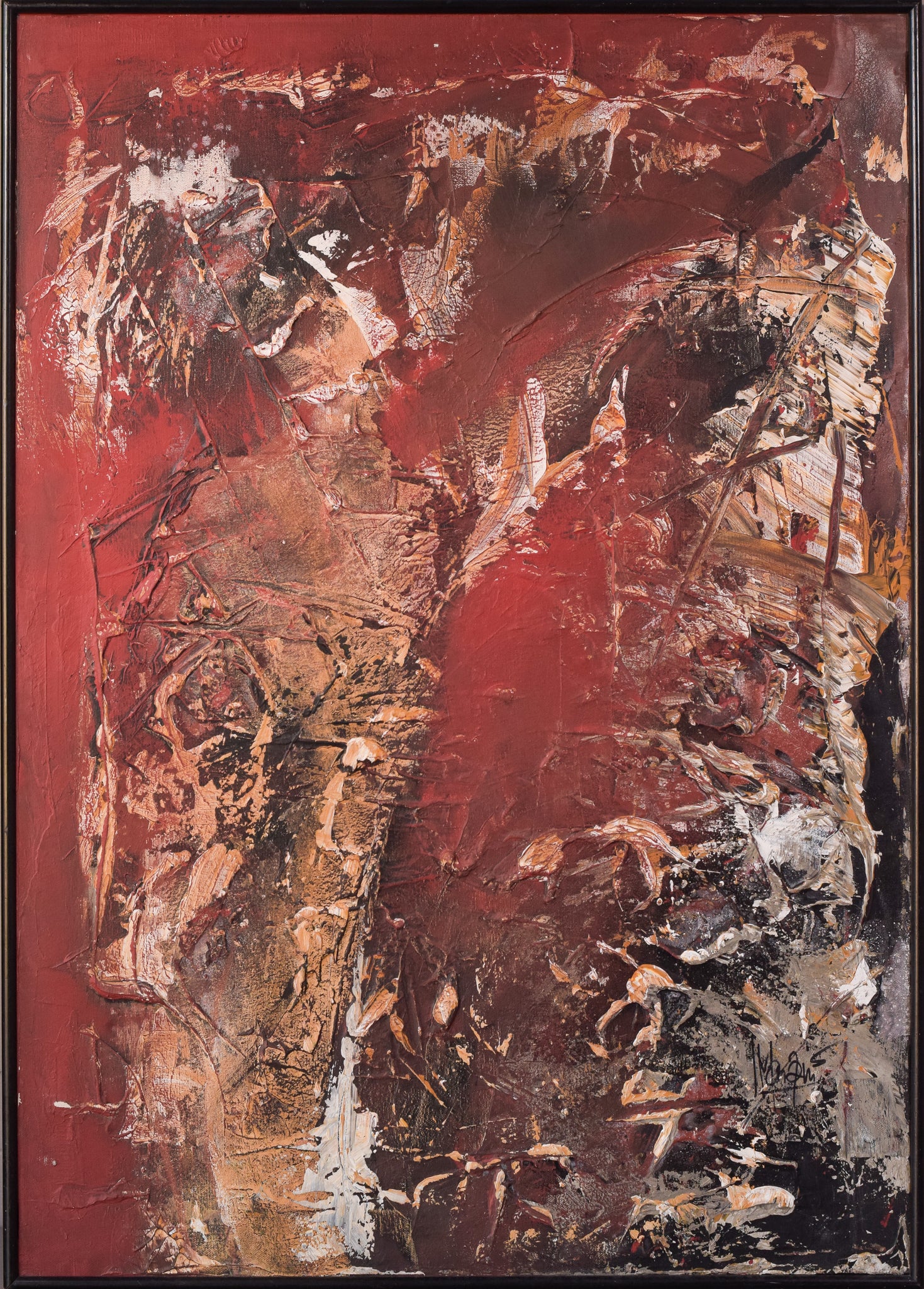 Artwork by Unknown, Abstract Painting - Titled 'Scattered Anatomy', Made of Oil on canvas 