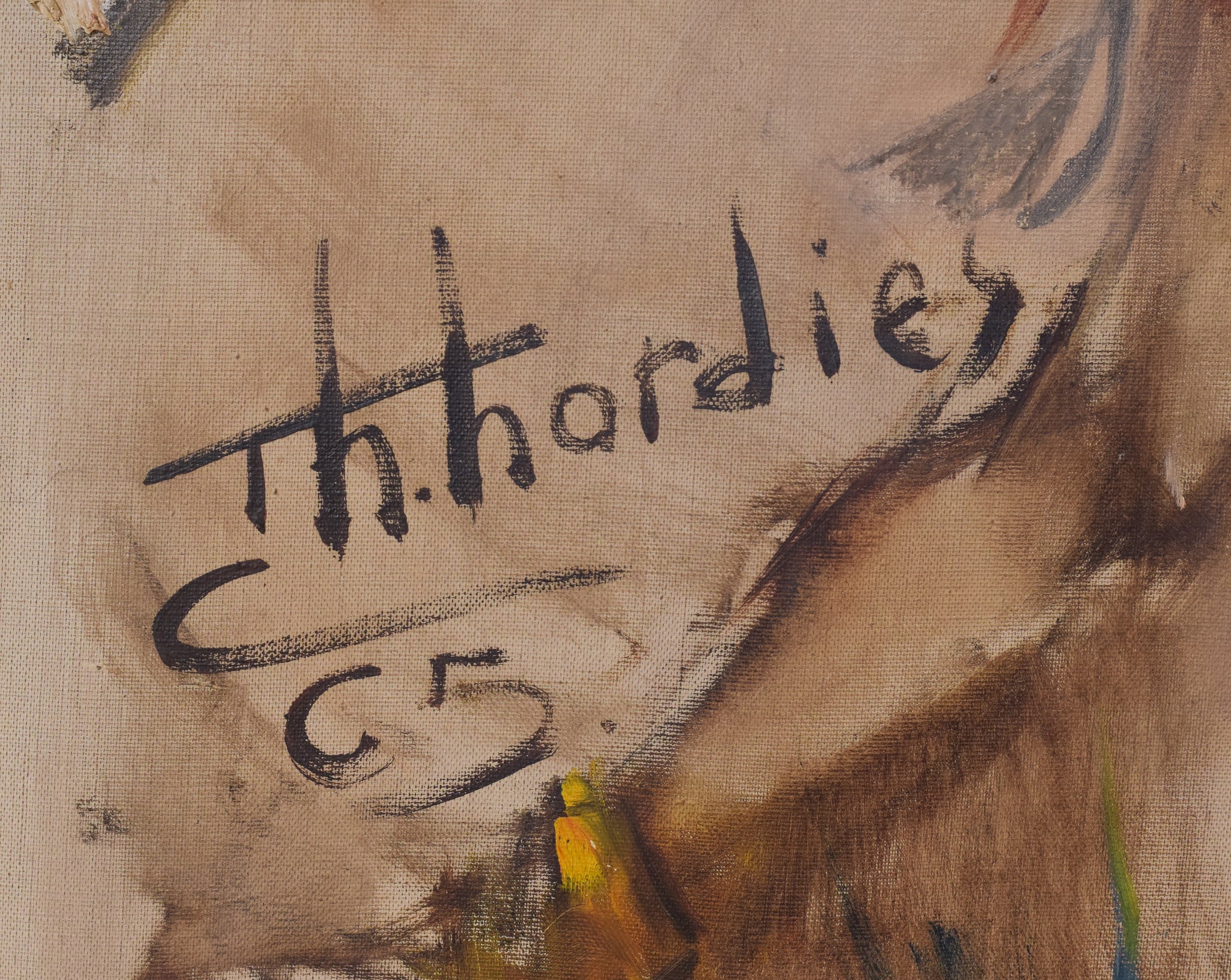 Artwork by Unknown, African Dancing Warrior with Cockerel, Made of Oil on canvas 