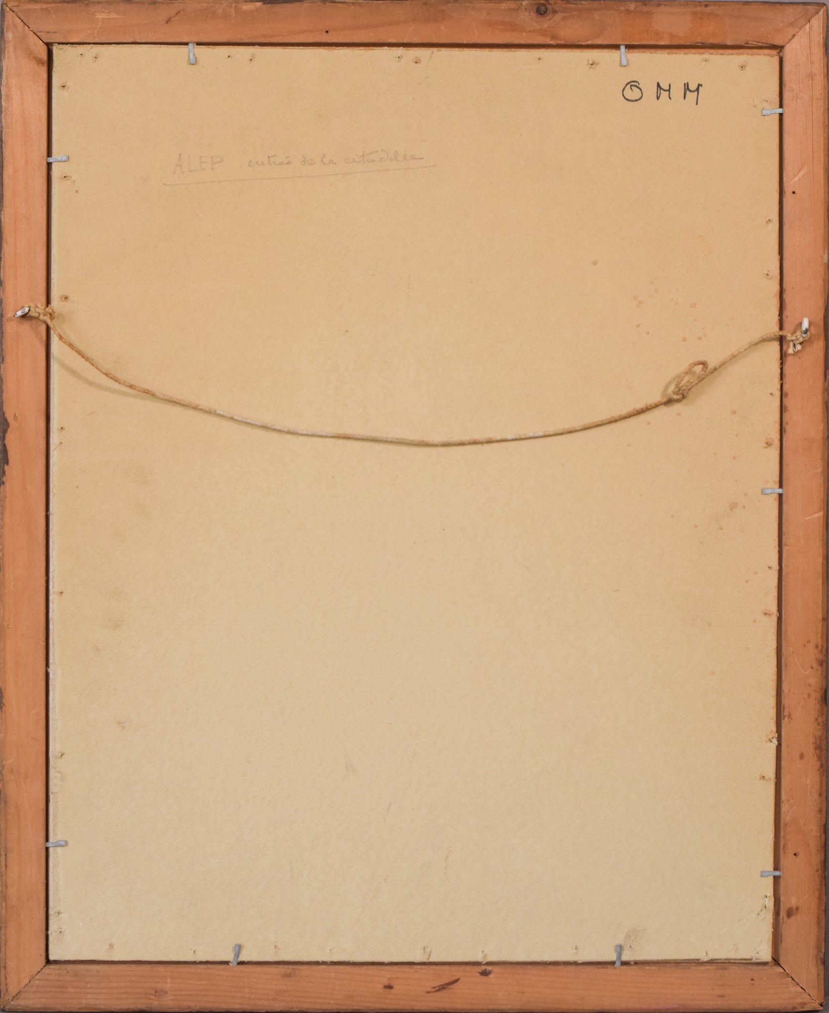 A watercolor painting of an archway in an old building. 